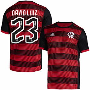 2022 Flamengo Home Shirt + David Luiz 23 (Official Printing)