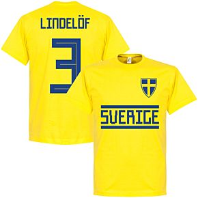 Sweden Lindelof 3 Team Tee - Yellow