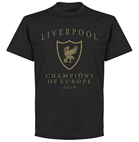 Liverpool Crest Champions of Europe Tee - Black