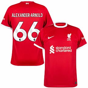 23-24 Liverpool Home Shirt + Alexander-Arnold 66 (Premier League)
