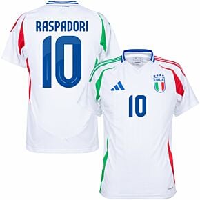 24-25 Italy Away Shirt + Raspadori 10 (Official Printing)
