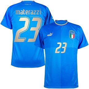 22-23 Italy Home Shirt + Materazzi 23 (2006 Retro Printing)