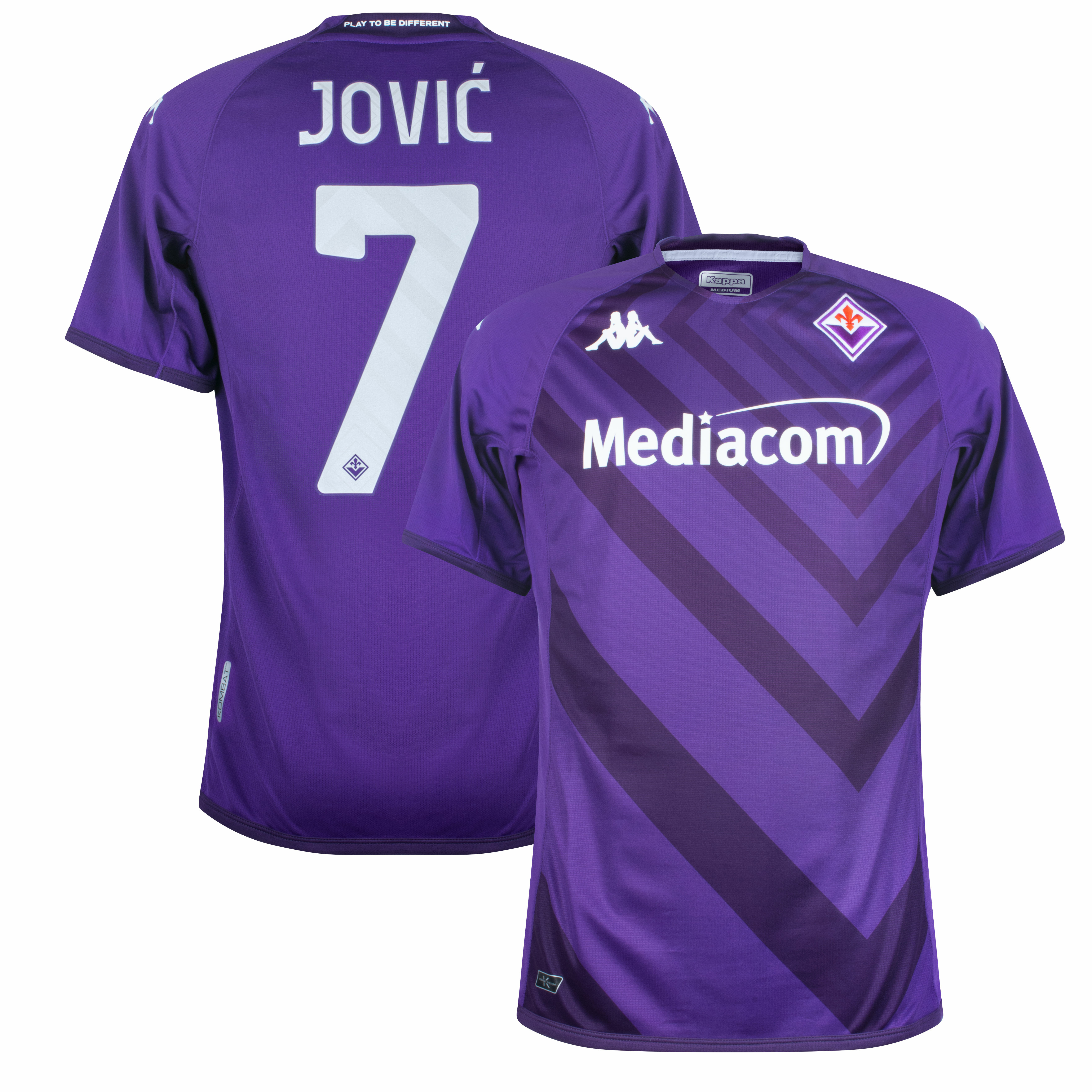 ACF Fiorentina - Dres fotbalový "Kombat" - oficiální potisk, fialový, domácí, sezóna 2022/23, číslo 7, Luka Jović