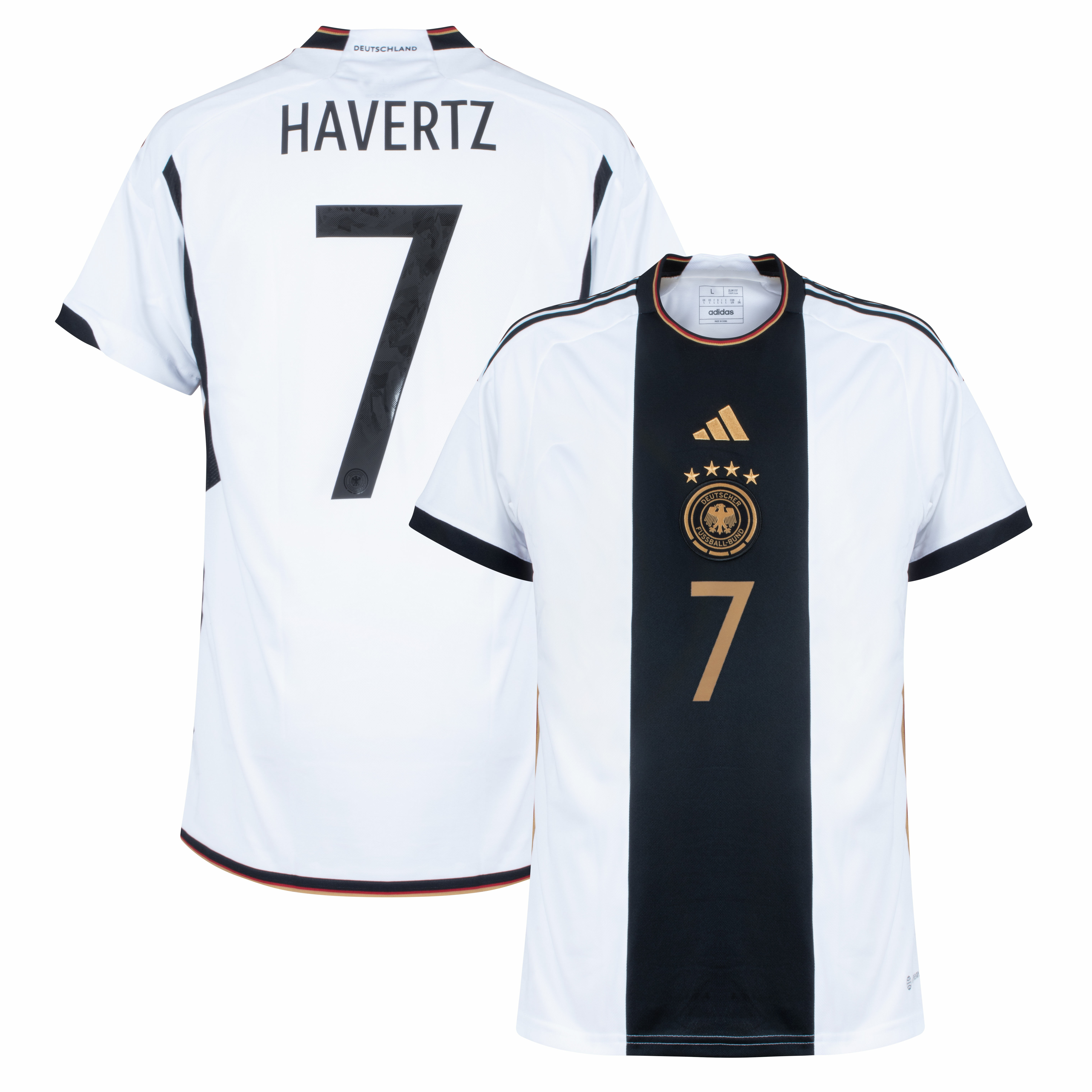 Německo - Dres fotbalový - Kai Havertz, oficiální potisk, domácí, bílý, sezóna 2022/23, číslo 7