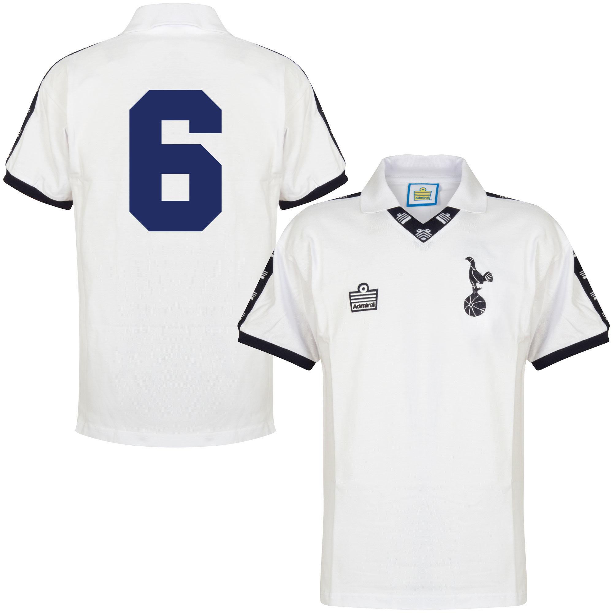 Tottenham Hotspur - Dres fotbalový - bílý, retrostyl, sezóna 1977/78, číslo 6, domácí