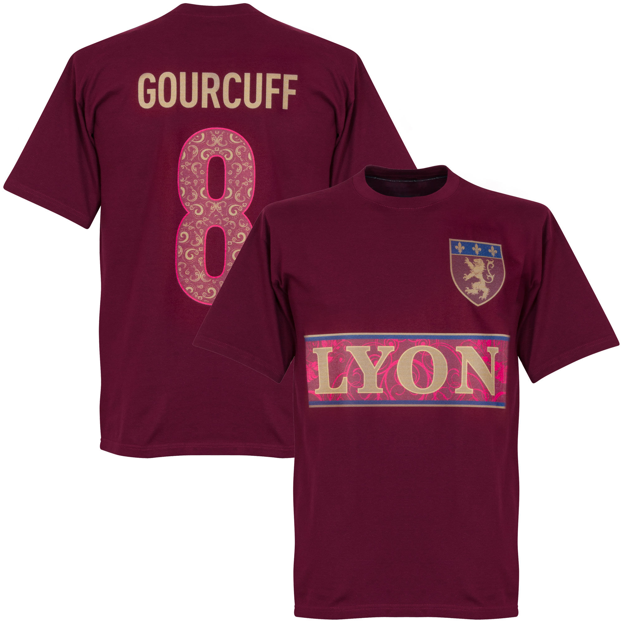 Olympique Lyon - Tričko - Yoann Gourcuff, číslo 8, vínové
