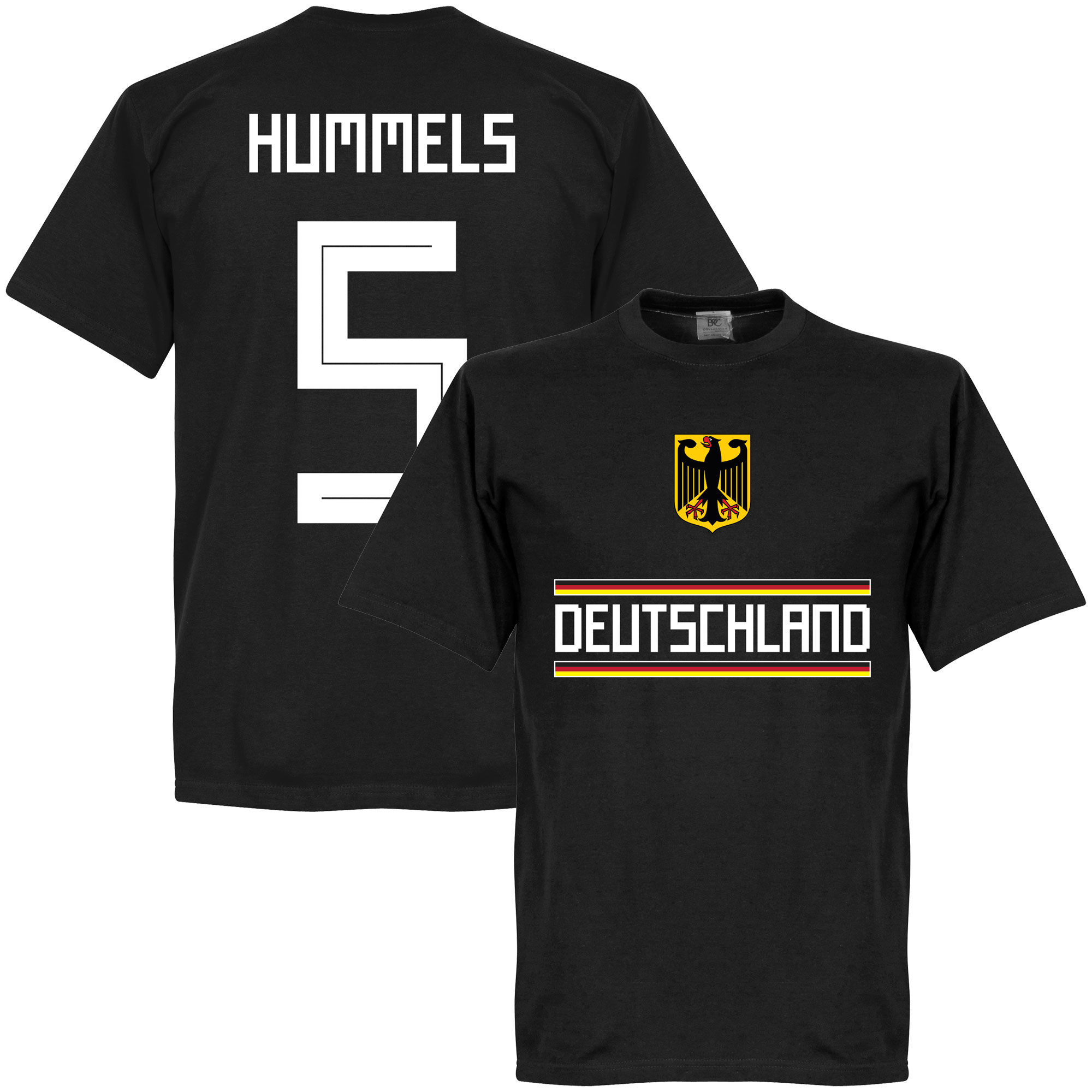 Německo - Tričko - Mats Hummels, černé, číslo 5