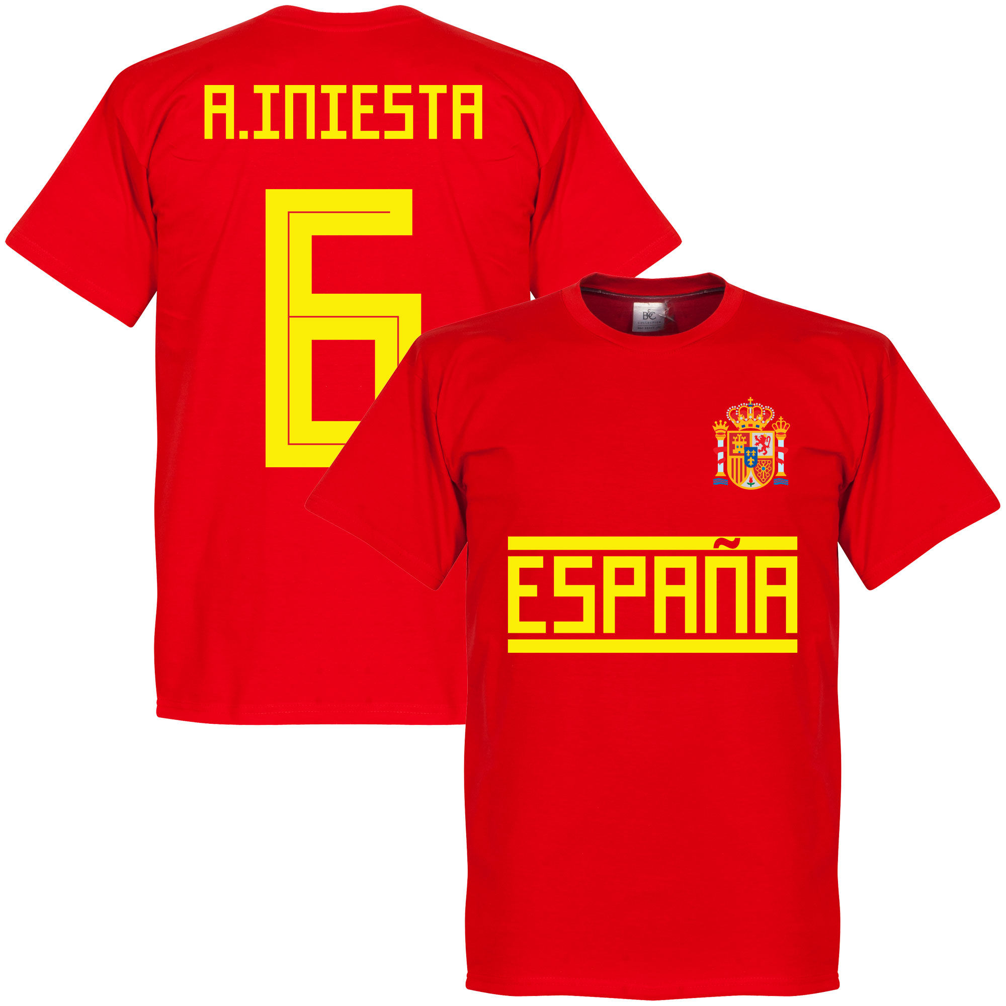 Španělsko - Tričko - červené, Andrés Iniesta, číslo 6