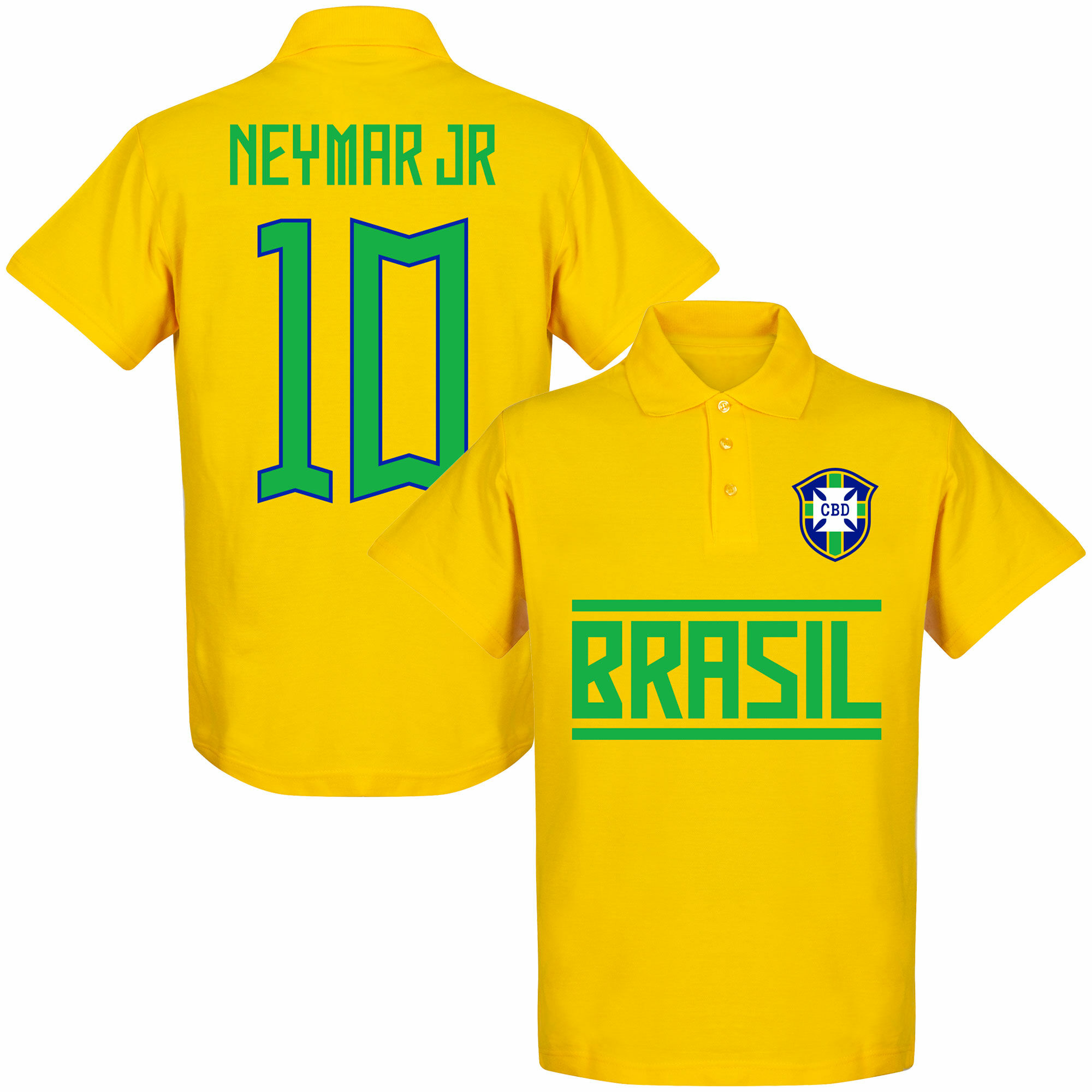 Brazílie - Tričko s límečkem - žluté, číslo 10, Neymar