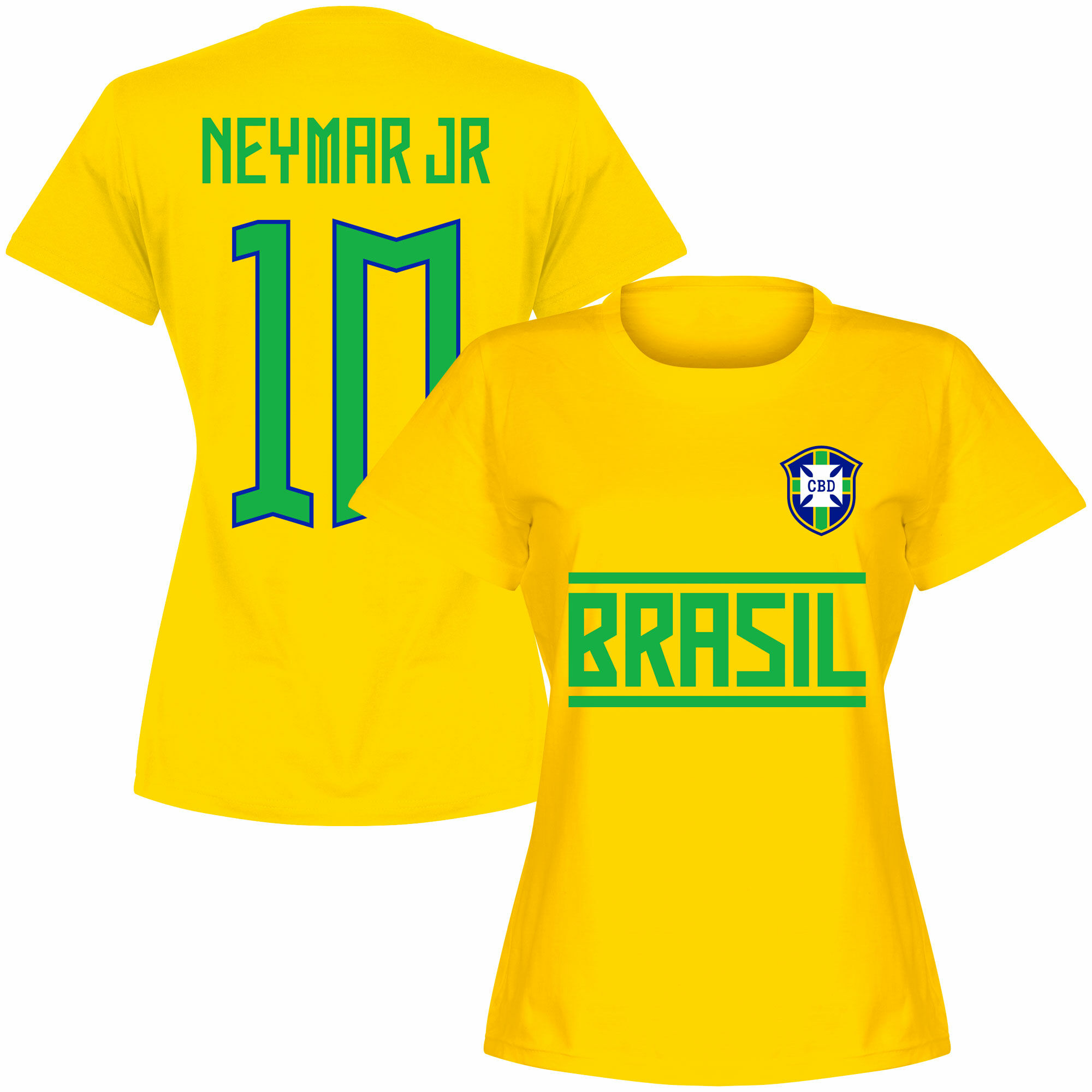 Brazílie - Tričko dámské - žluté, číslo 10, Neymar