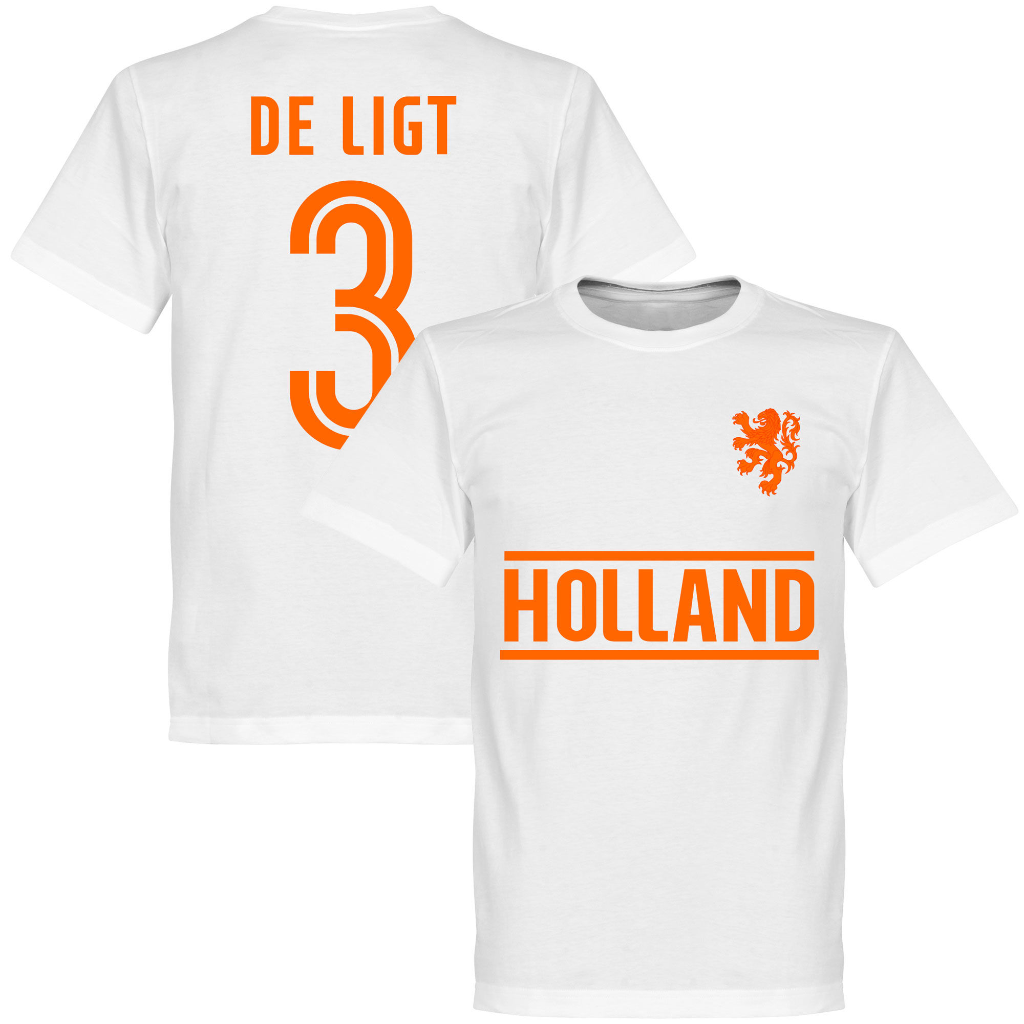Nizozemí - Tričko - bílé, Matthijs de Ligt