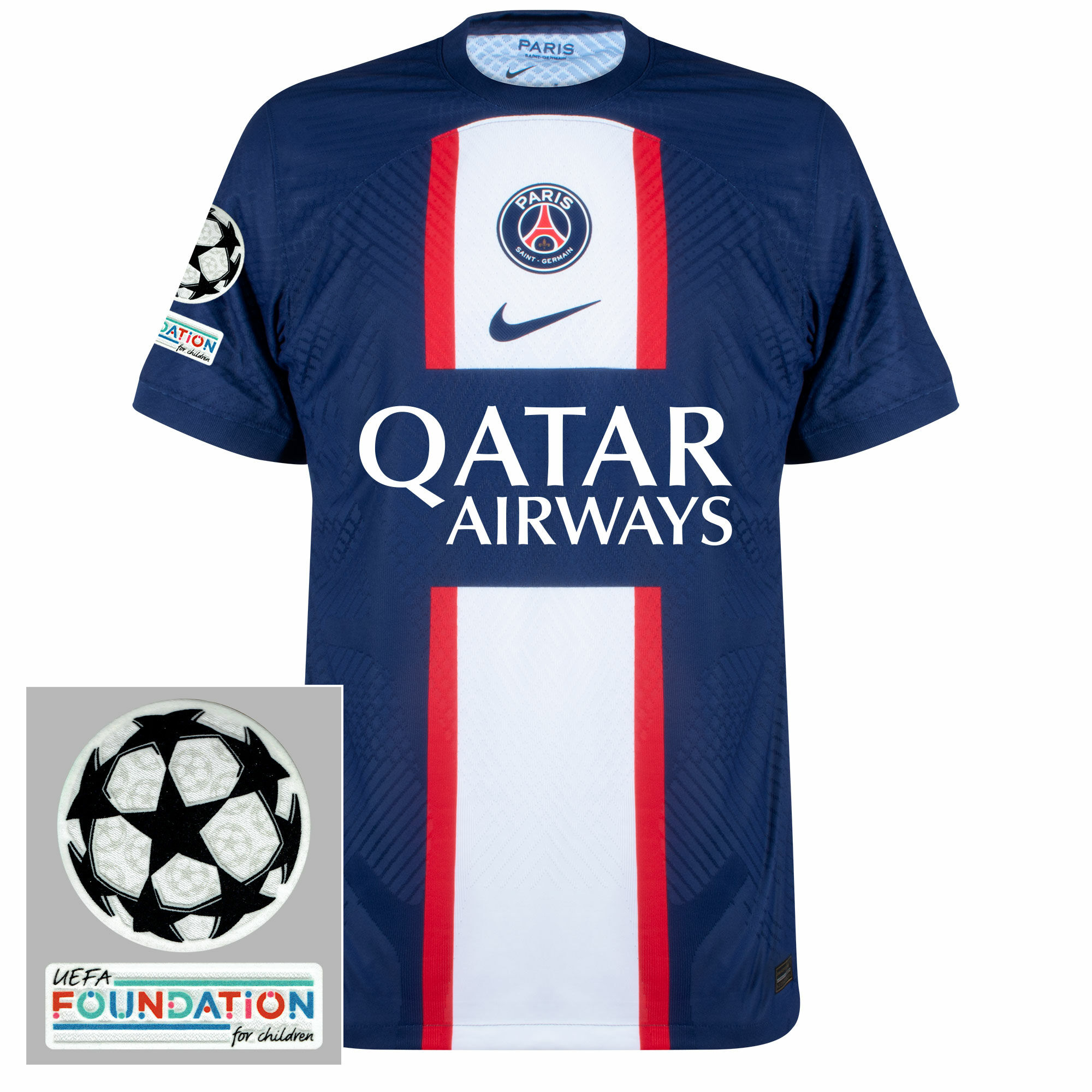 Paris Saint Germain - Dres fotbalový "Match" - loga UCL a UEFA Foundation, domácí, sezóna 2022/23, Dri-FIT ADV, modrý