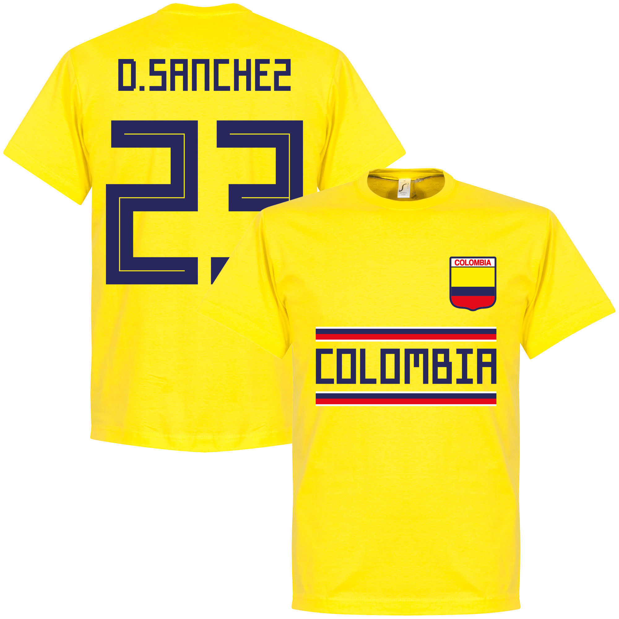 Colombia No23 D.Sanchez Home Kid Soccer Country Jersey