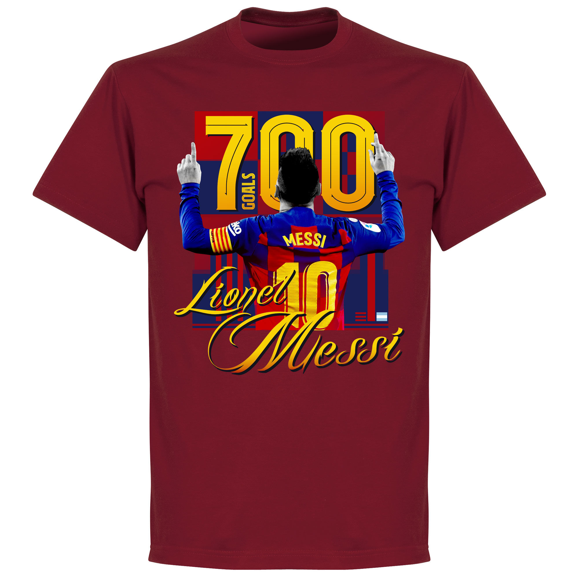 Barcelona - Tričko "700 Goals" - červené, Lionel Messi