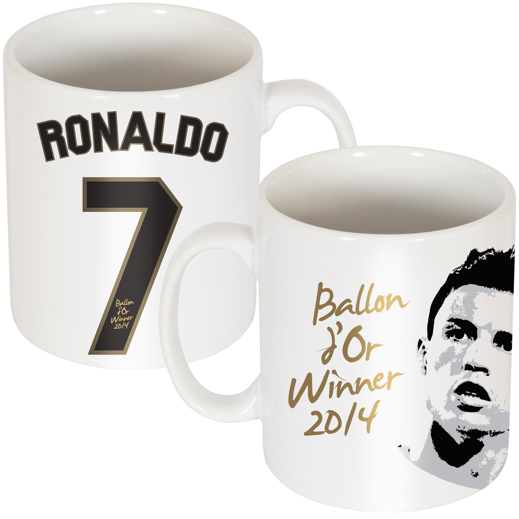 Real Madrid - Hrnek "Ballon d'Or" - bílý, Ronaldo