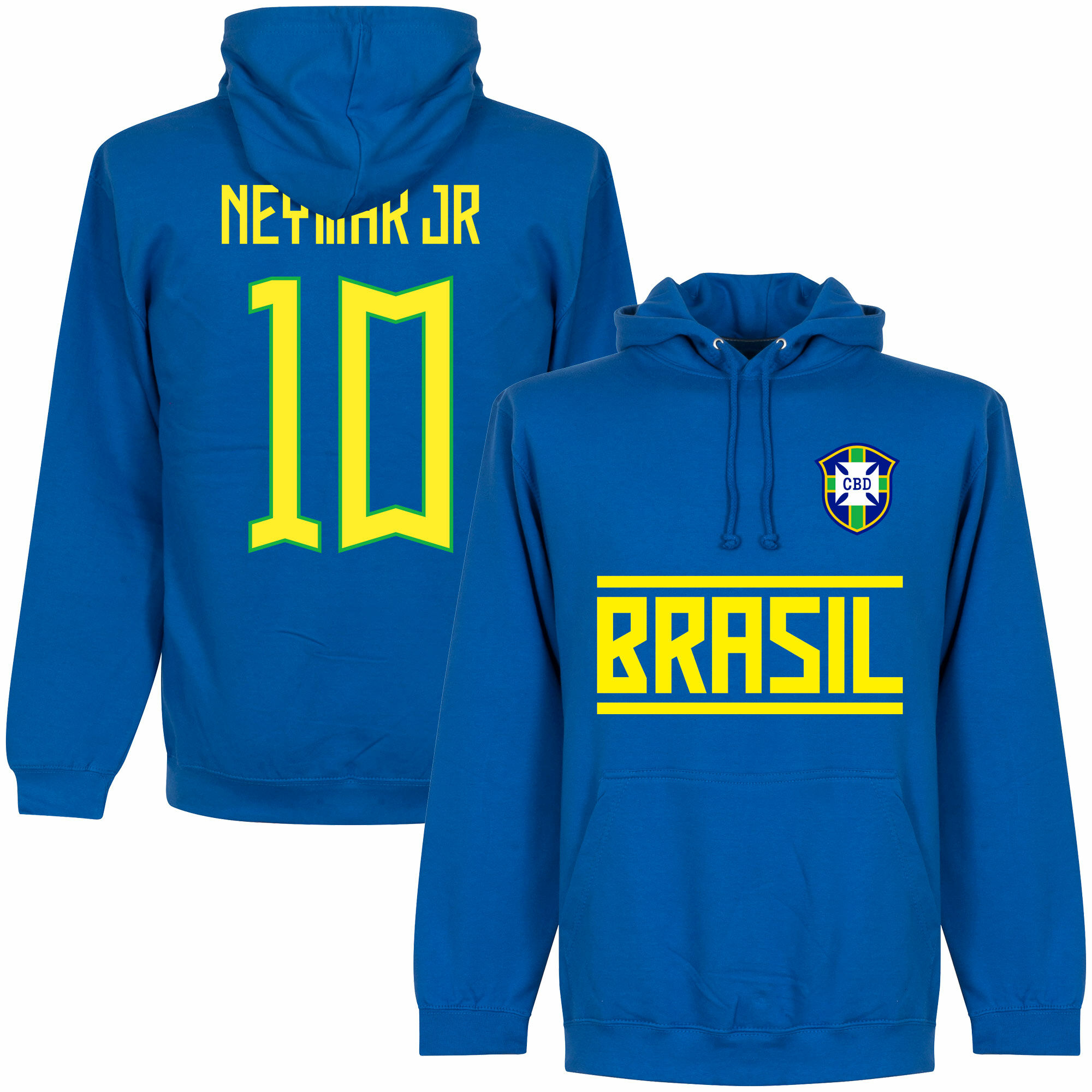 Brazílie - Mikina s kapucí - modrá, číslo 10, Neymar