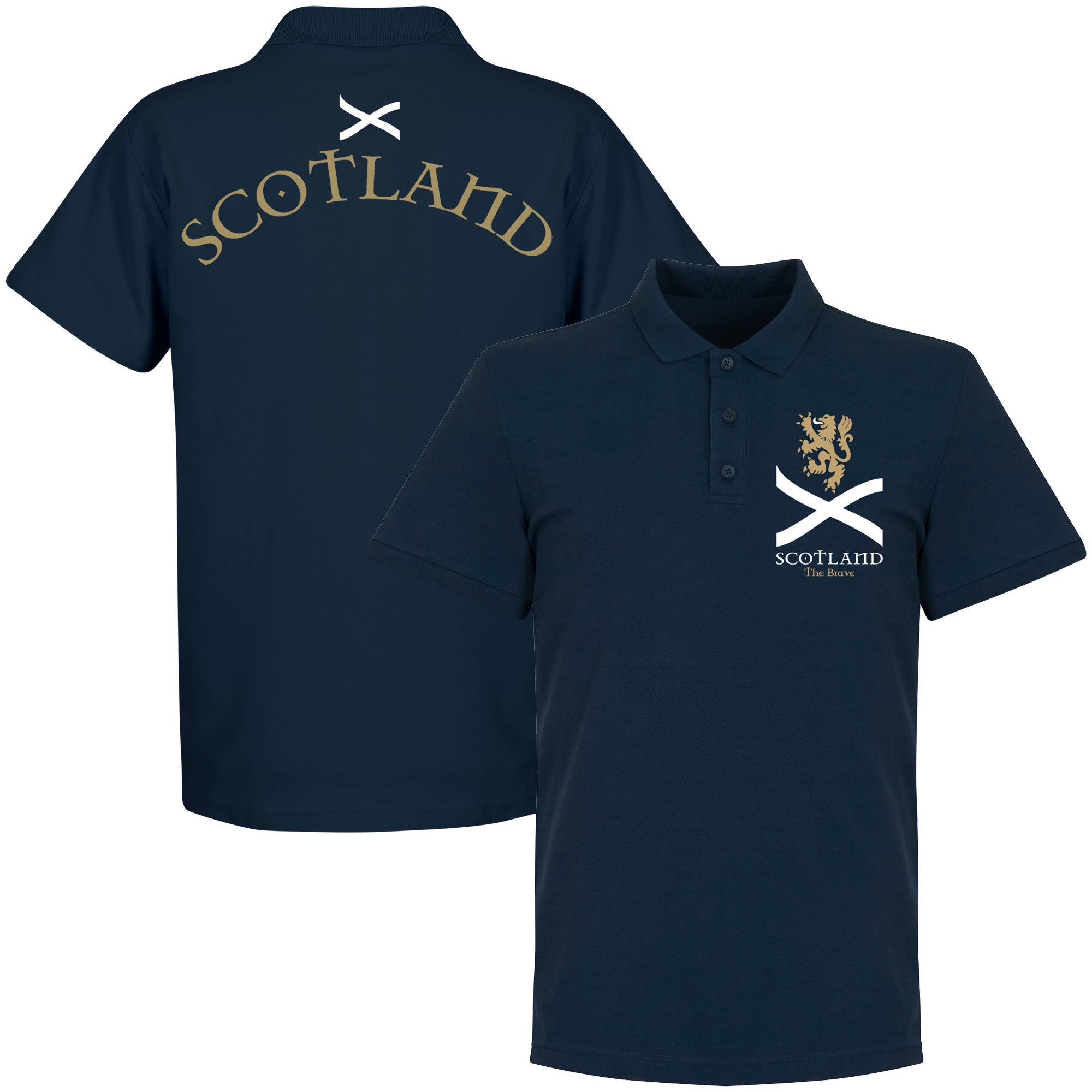 Skotsko - Tričko s límečkem "Brave" - modré