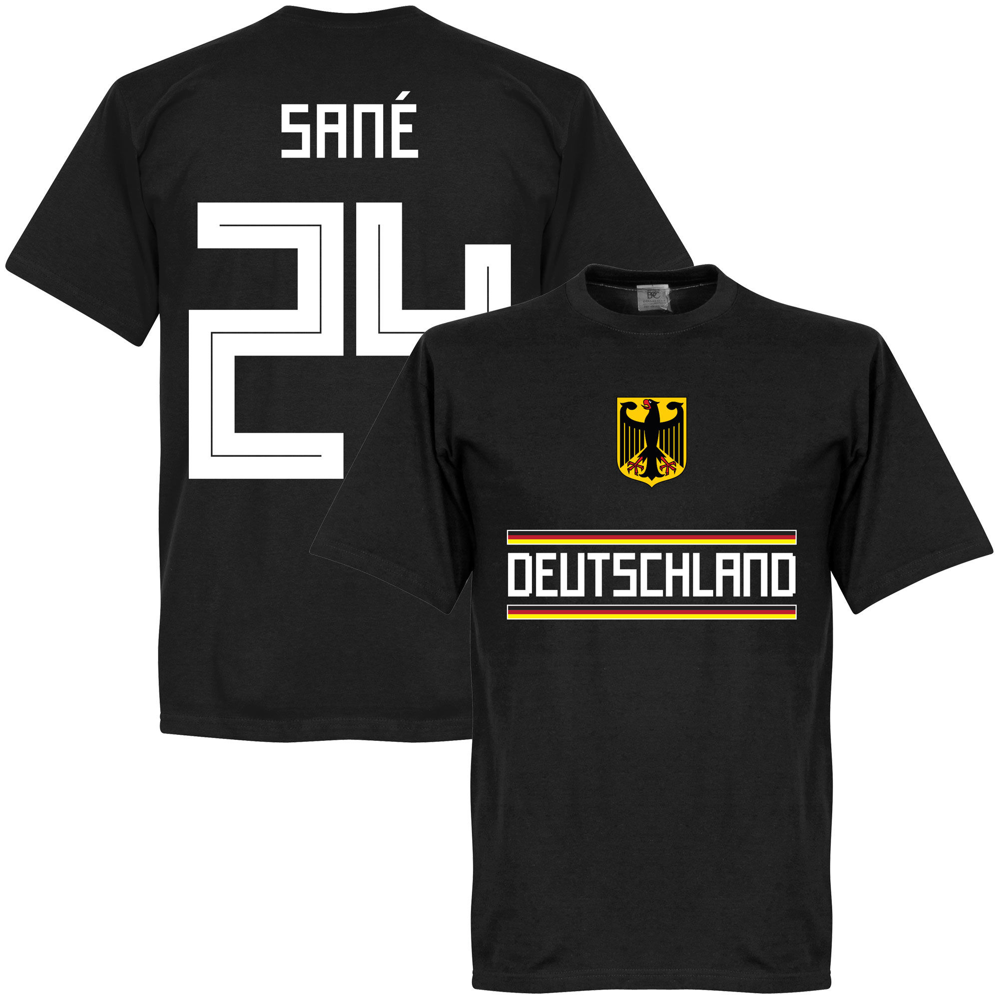 Německo - Tričko - Leroy Sané, černé, číslo 24