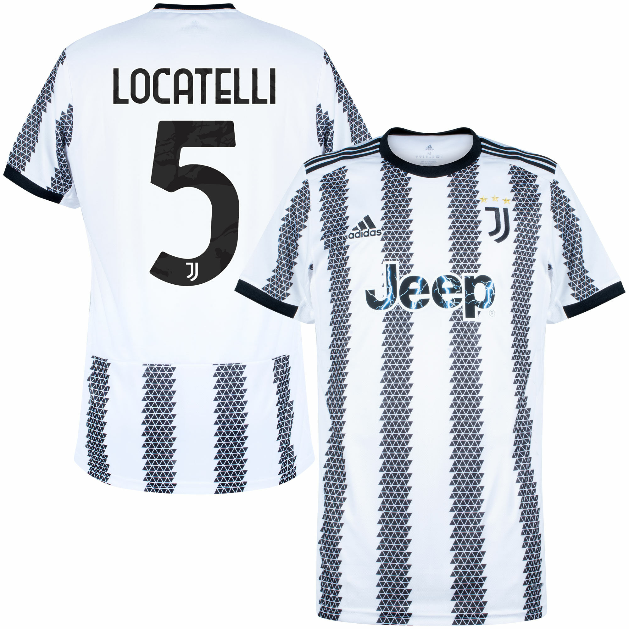 Juventus FC - Dres fotbalový - oficiální potisk, černý, číslo 5, Manuel Locatelli, domácí, sezóna 2022/23