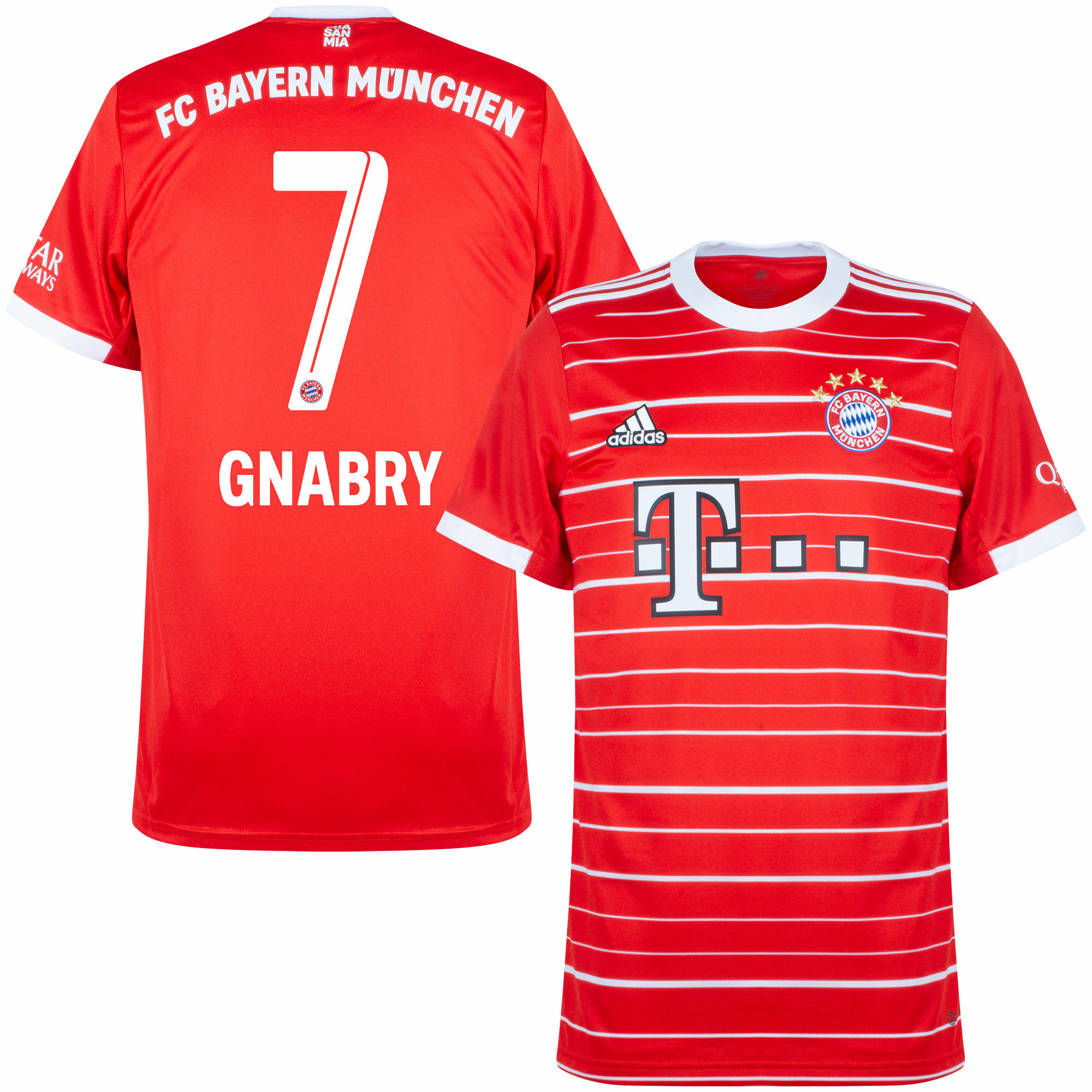 Bayern München - Dres fotbalový - Serge Gnabry, oficiální potisk, červený, domácí, sezóna 2022/23, číslo 7