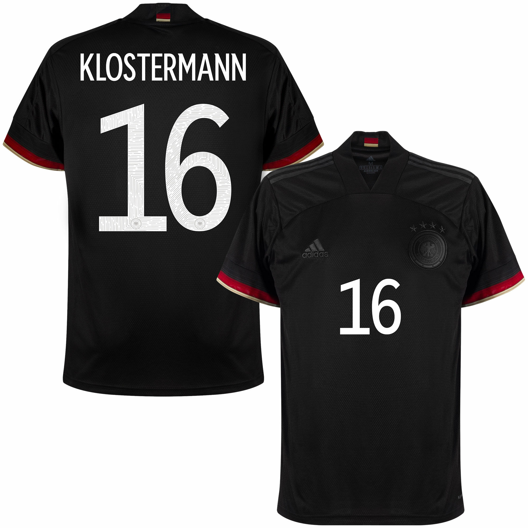 Německo - Dres fotbalový - sezóna 2021/22, Lukas Klostermann, oficiální potisk, černý, venkovní, číslo 16