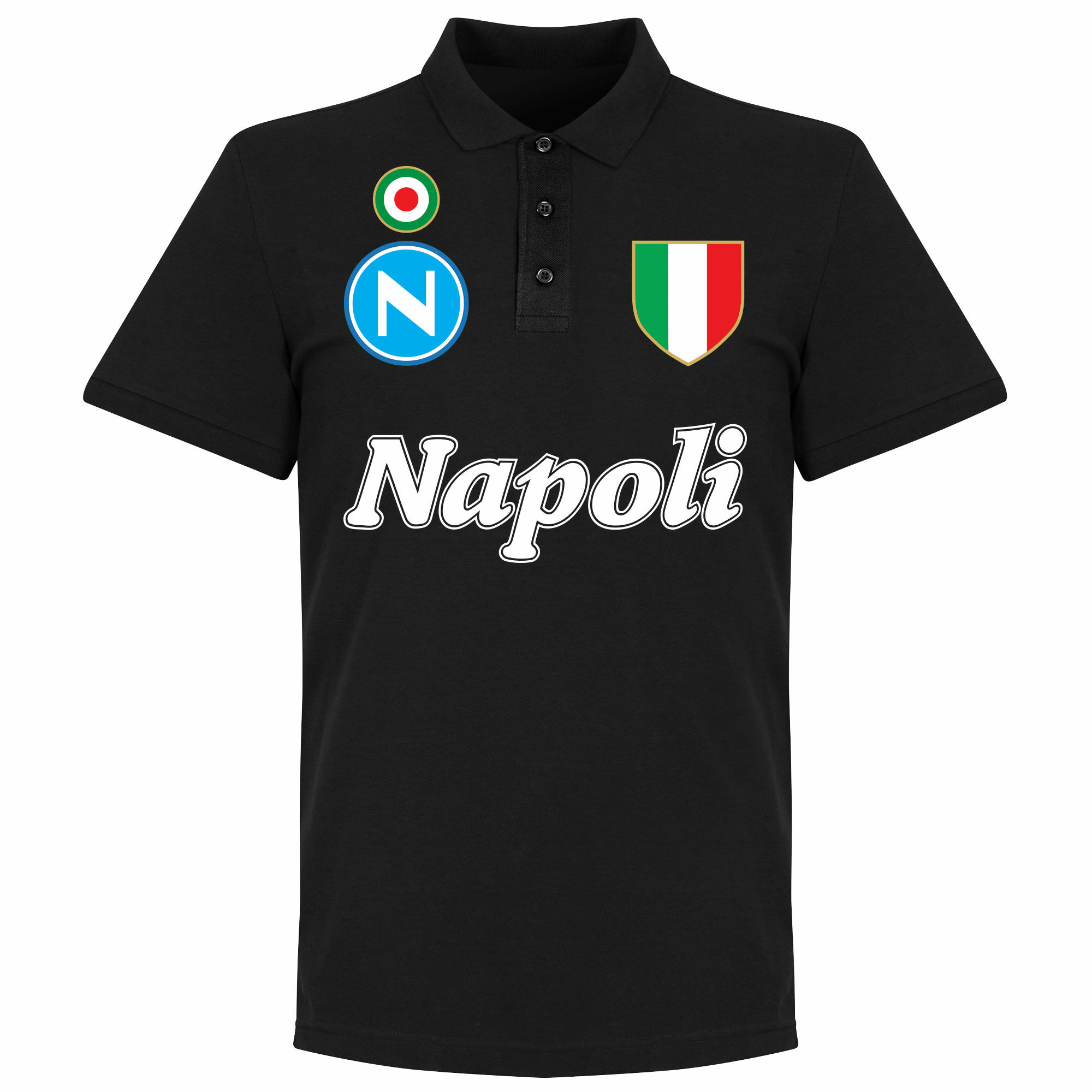 SSC Neapol - Tričko s límečkem - černé