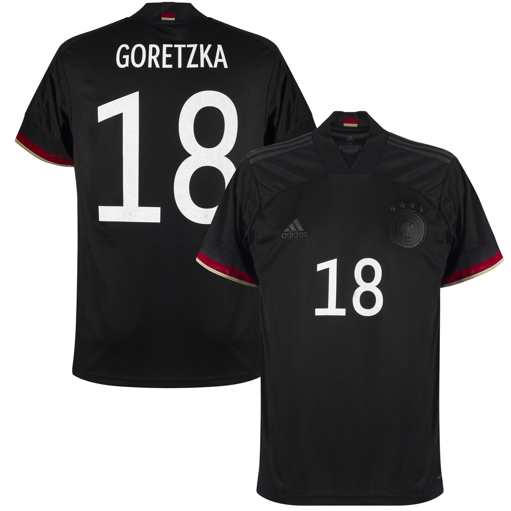 Německo - Dres fotbalový - sezóna 2021/22, číslo 18, černý, Leon Goretzka, venkovní