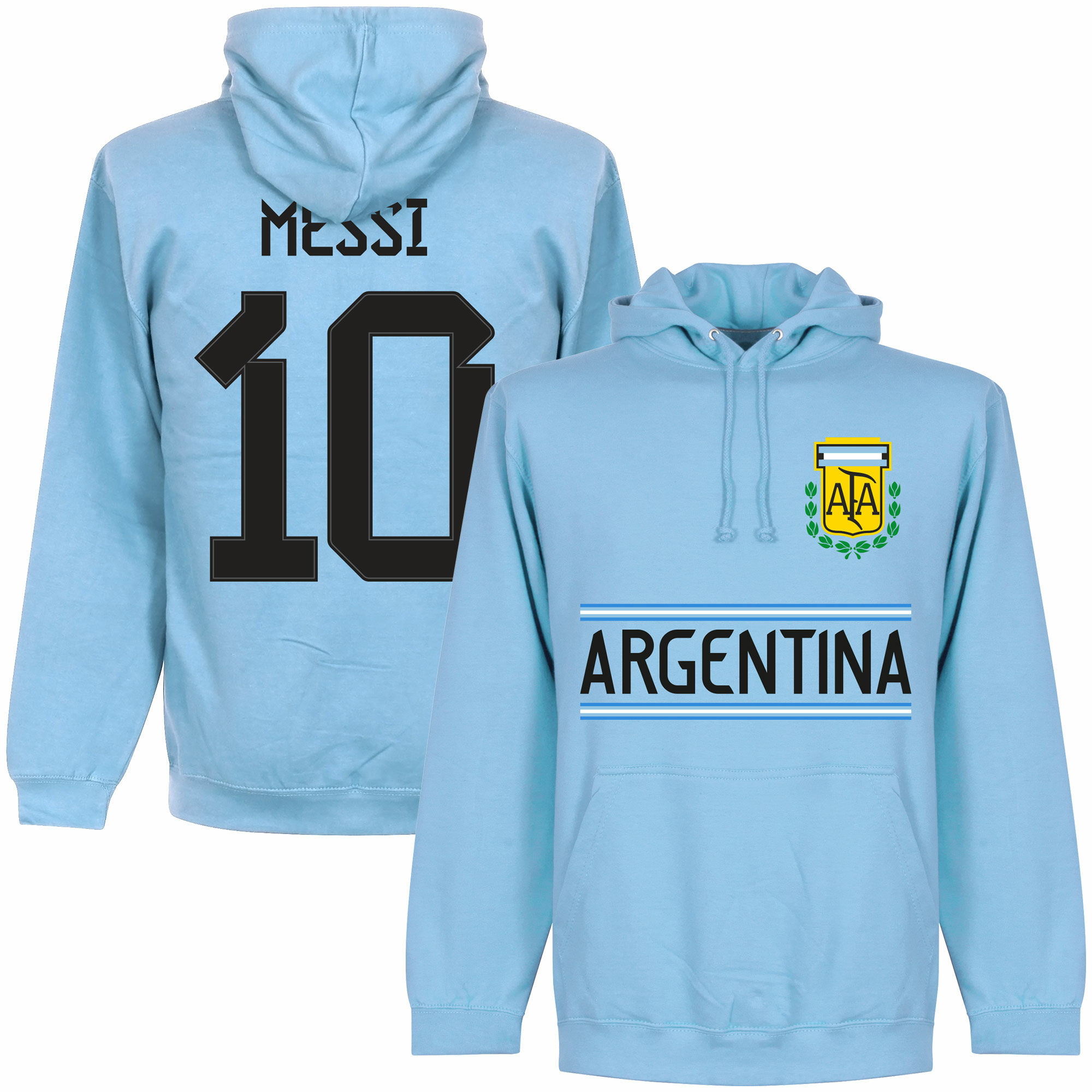 Argentina - Mikina s kapucí dětská - modrá, číslo 10, Lionel Messi