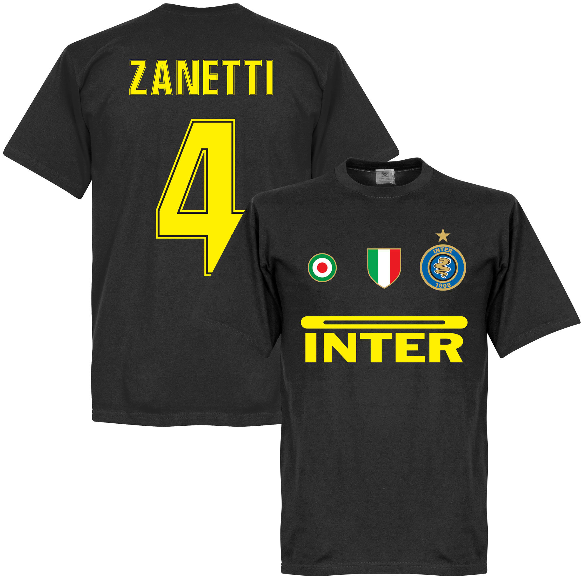 FC Inter Milán - Tričko - Javier Zanetti, černé, číslo 4