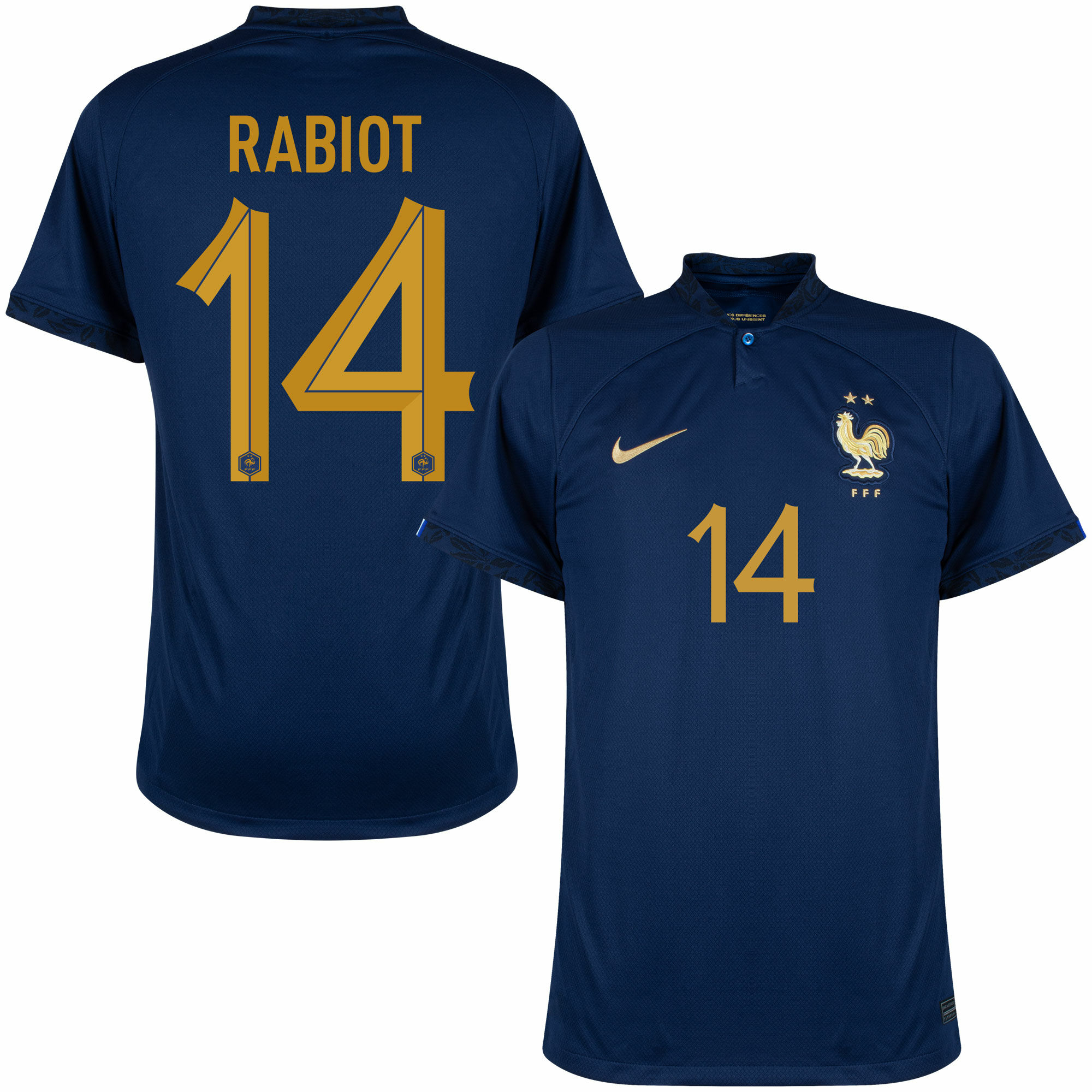 Francie - Dres fotbalový - Adrien Rabiot, oficiální potisk, domácí, sezóna 2022/23, číslo 14, modrý