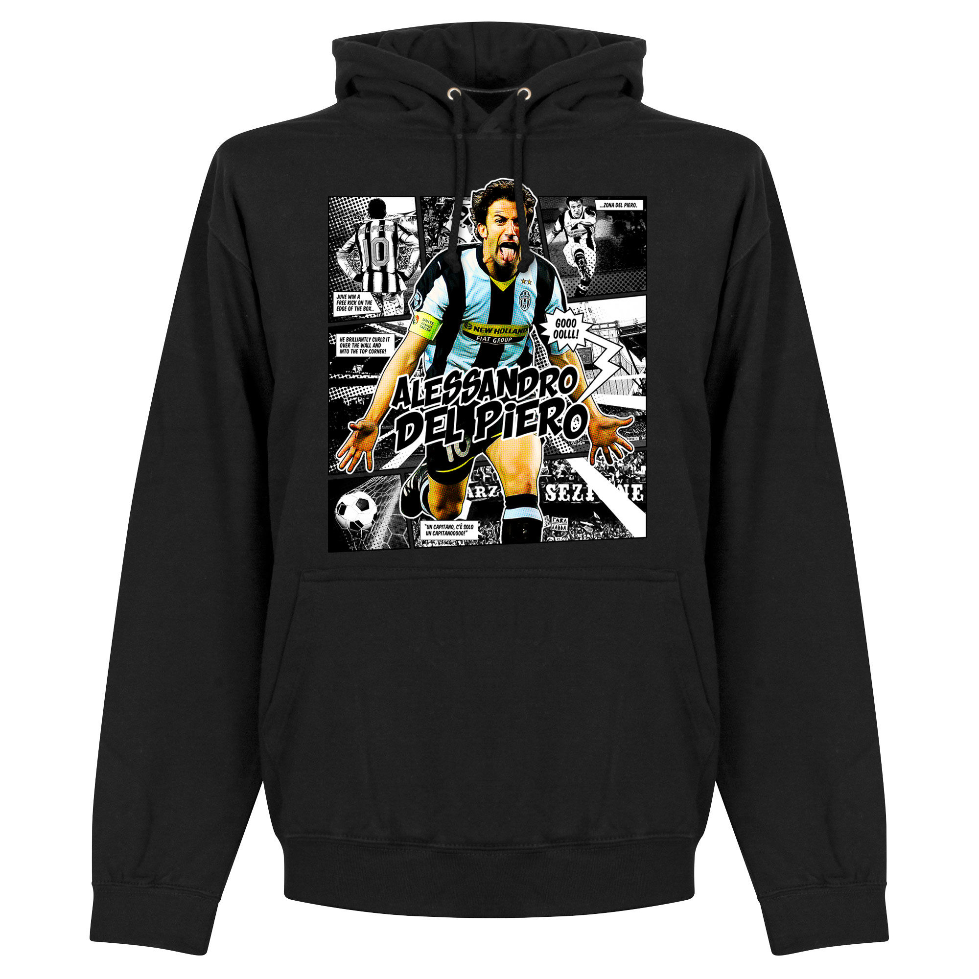 Juventus FC - Mikina s kapucí "Comic" - Alessandro Del Piero, černá