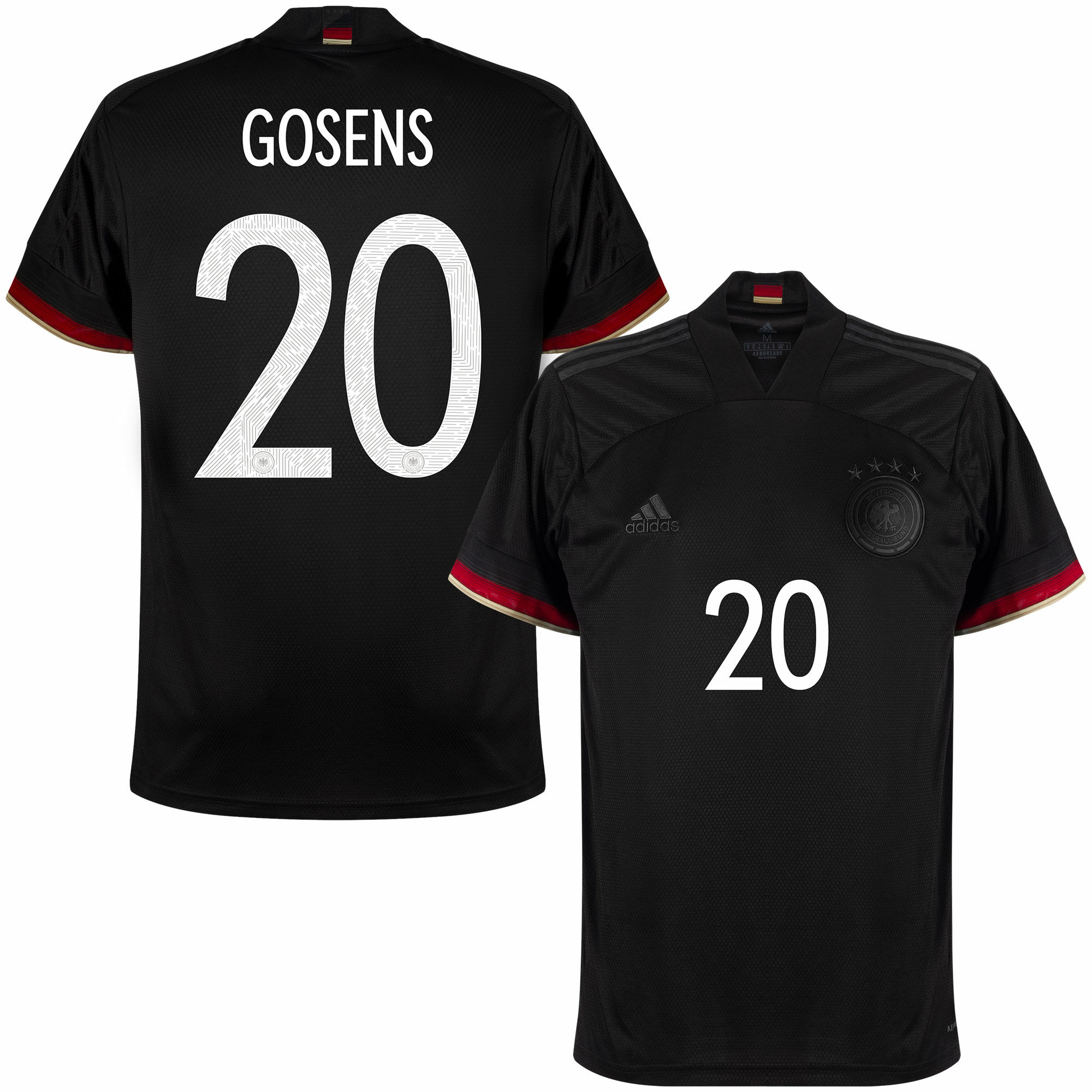 Německo - Dres fotbalový - oficiální potisk, černý, sezóna 2020/21, Robin Gosens, číslo 20, venkovní