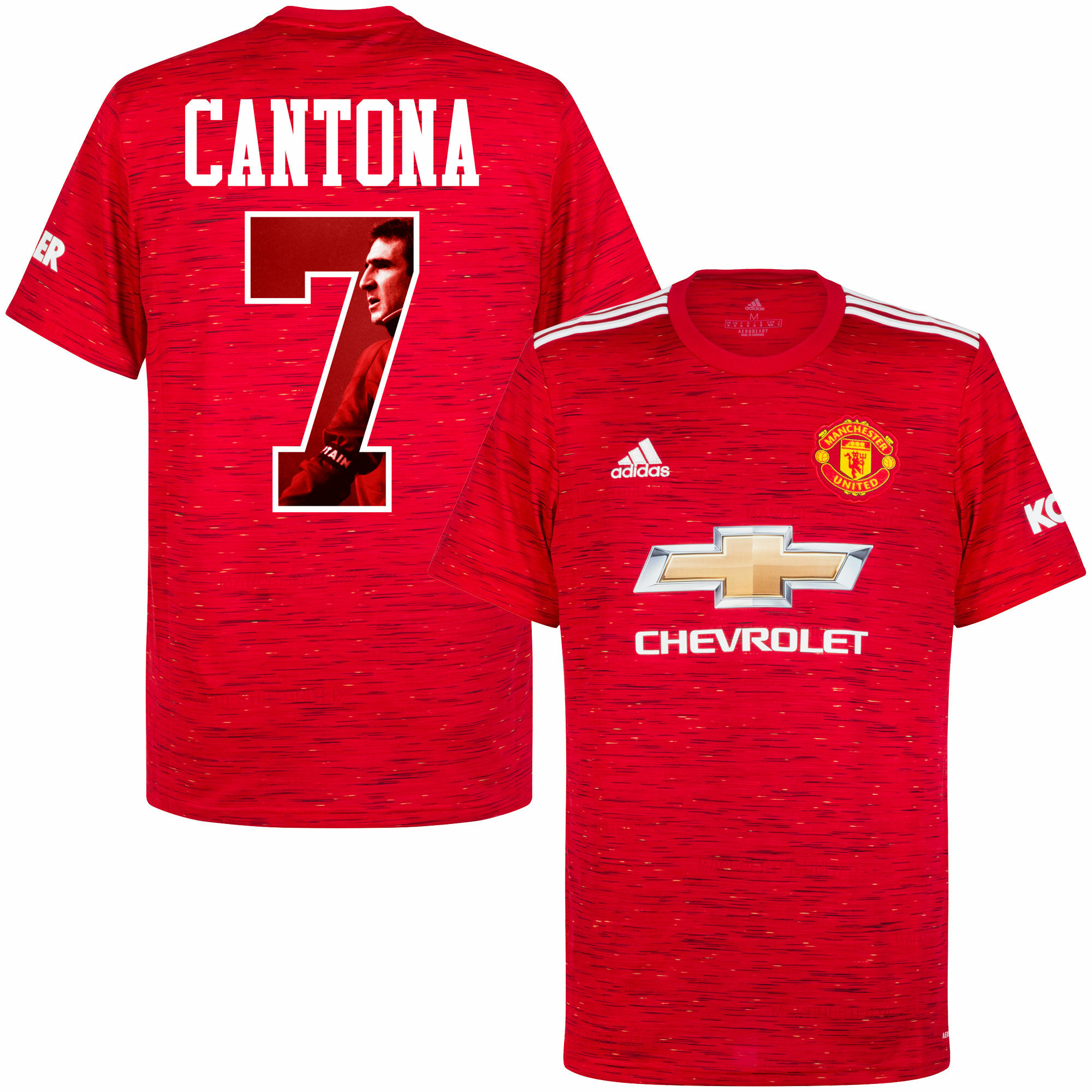 Manchester United - Dres fotbalový - sezóna 2020/21, číslo 7, Eric Cantona, domácí, červený, potisk s obrázkem