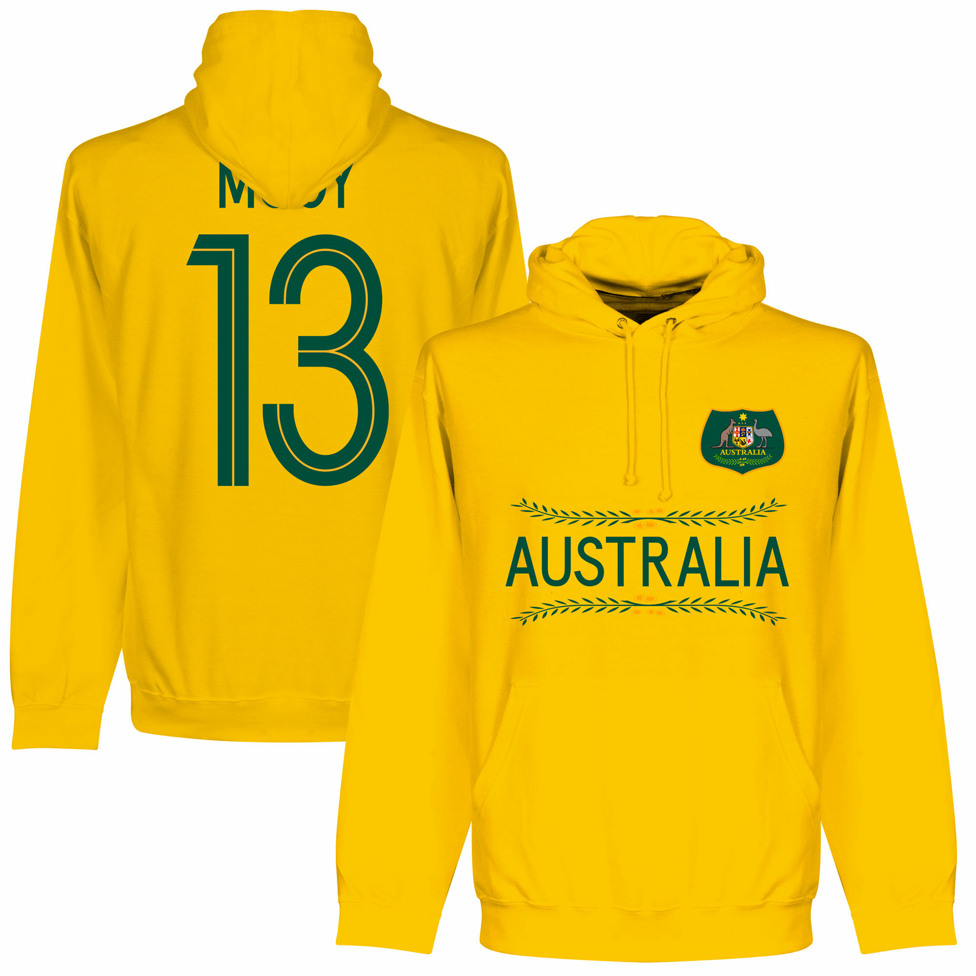 Austrálie - Mikina s kapucí - Aaron Mooy, číslo 13, zelená