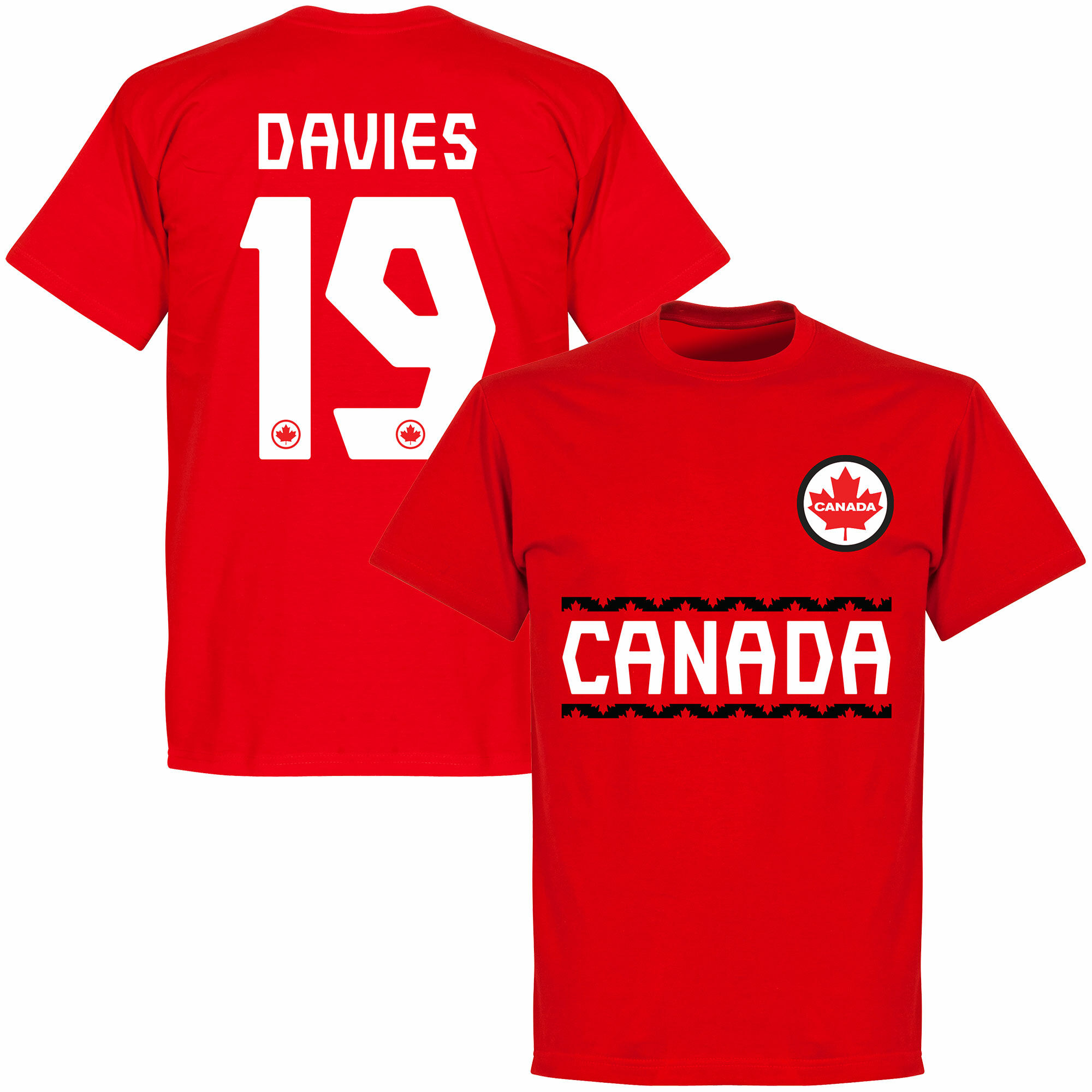 Kanada - Tričko dětské - číslo 19, červené, Alphonso Davies