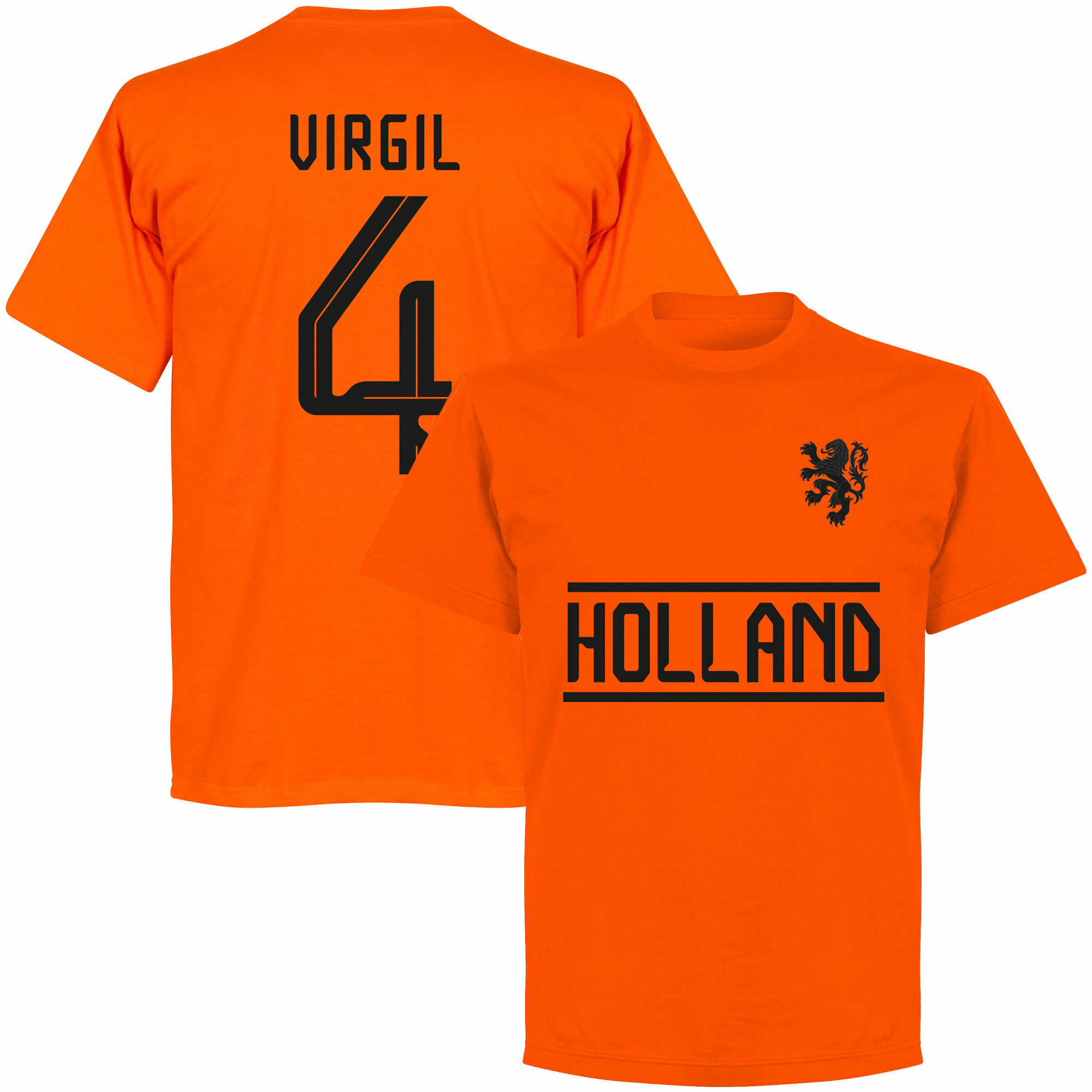 Nizozemí - Tričko dětské - oranžové, číslo 4, Virgil van Dijk