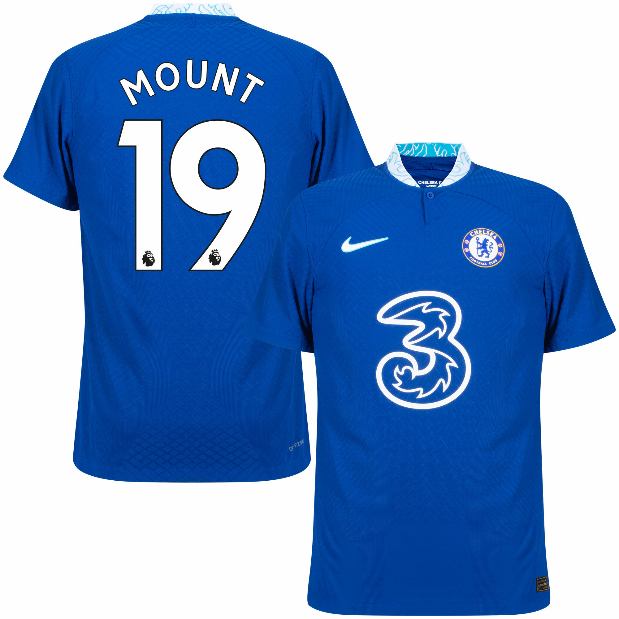 Chelsea - Dres fotbalový "Match" - Mason Mount, číslo 19, Premier League, domácí, sezóna 2022/23, Dri-FIT ADV, modrý