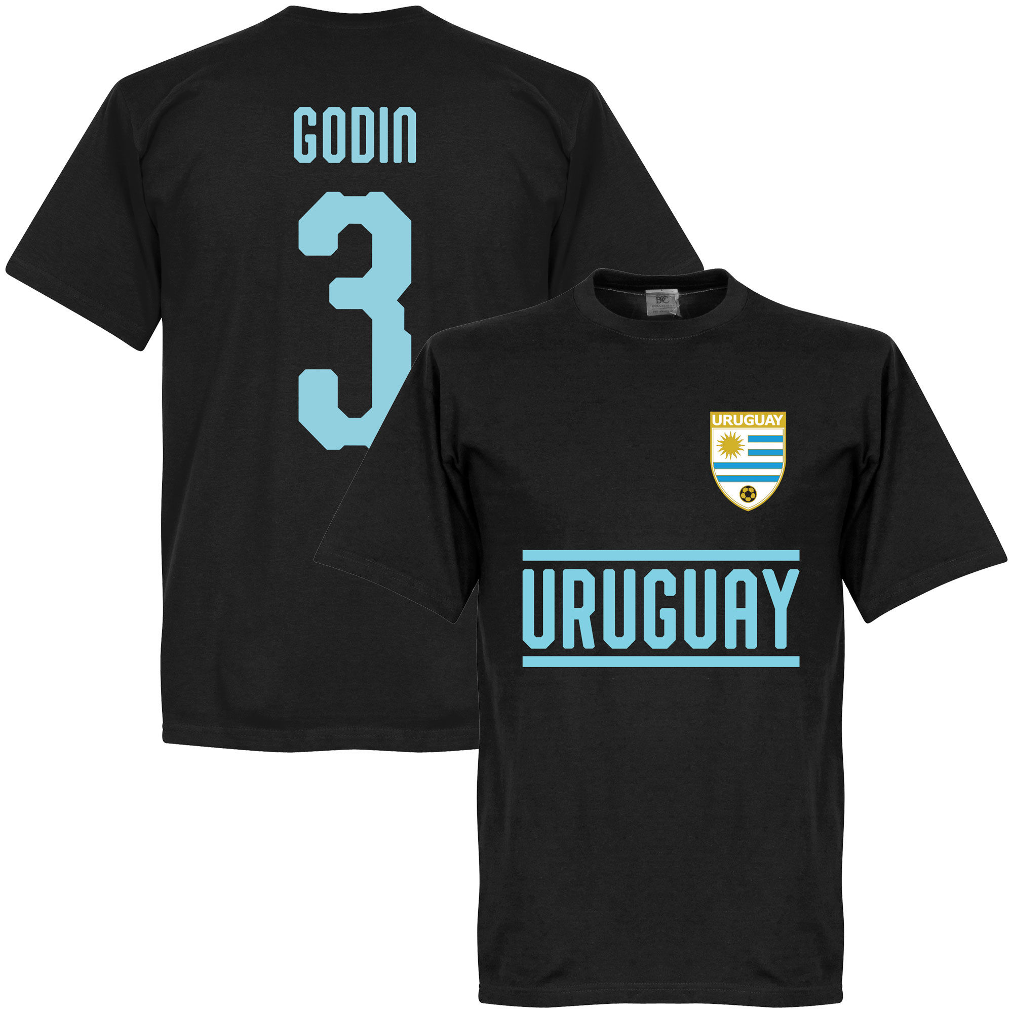 Uruguay - Tričko - Diego Godín, číslo 3, černé