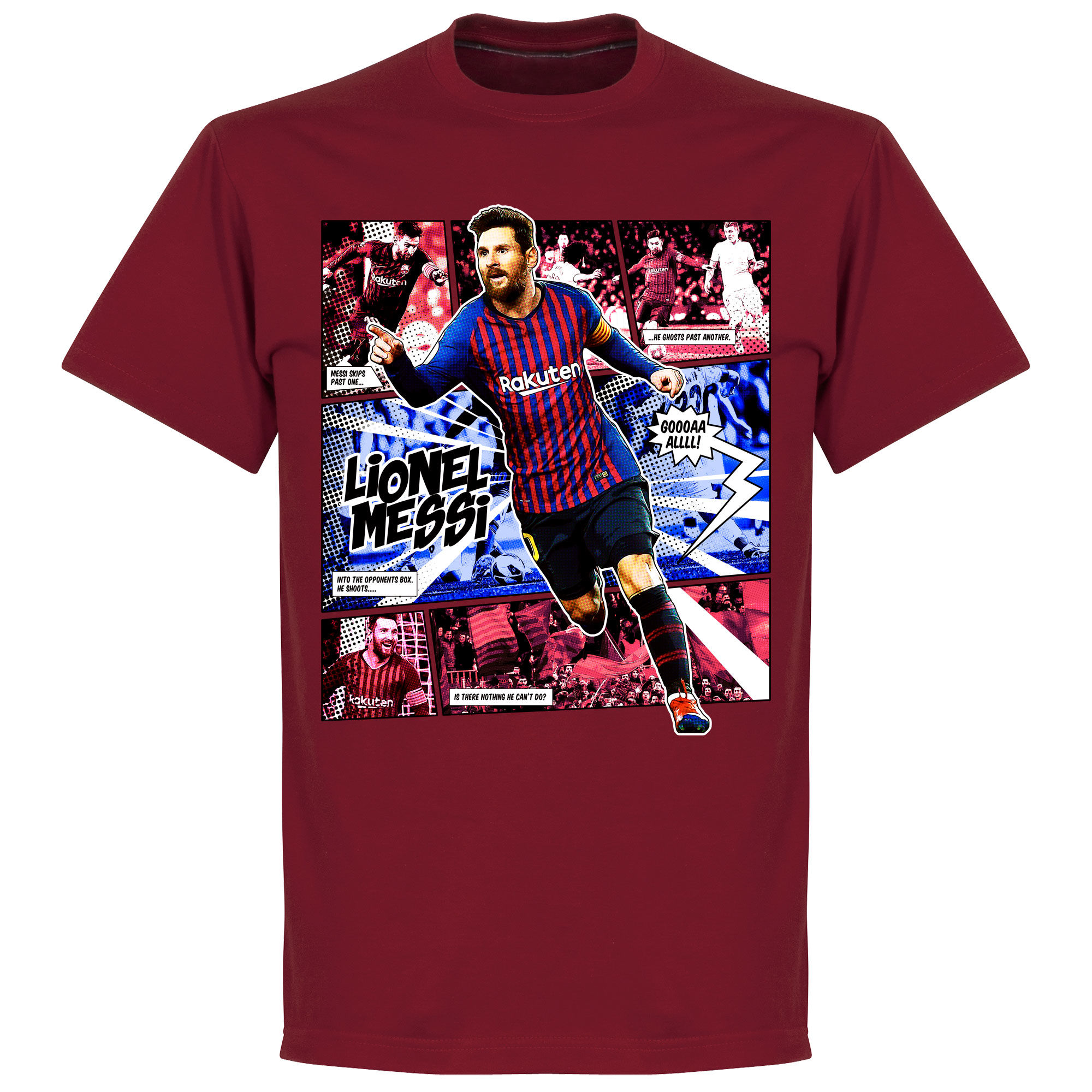 Barcelona - Tričko "Comic" - červené, Lionel Messi
