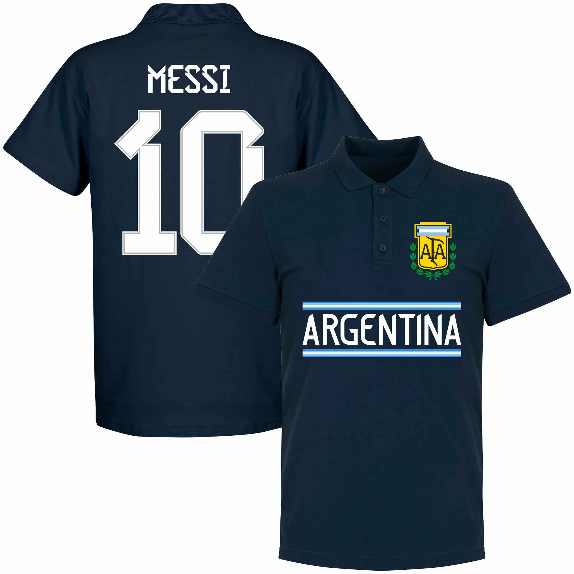 Argentina - Tričko s límečkem - číslo 10, modré, Lionel Messi