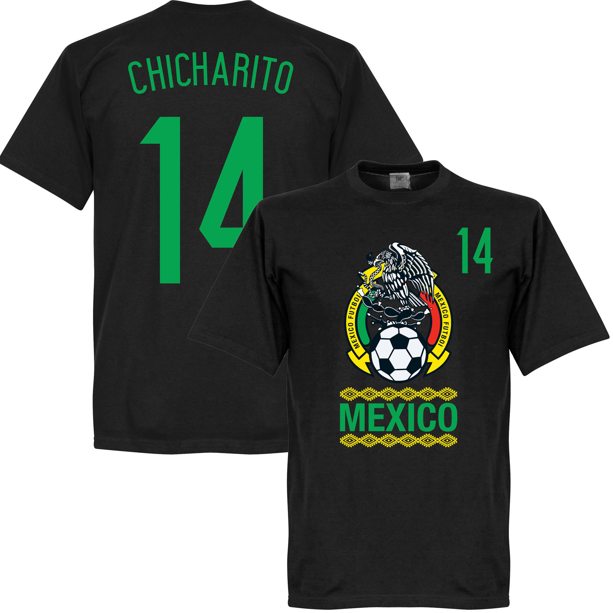 Mexiko - Tričko "Crest" - černé, Chicharito