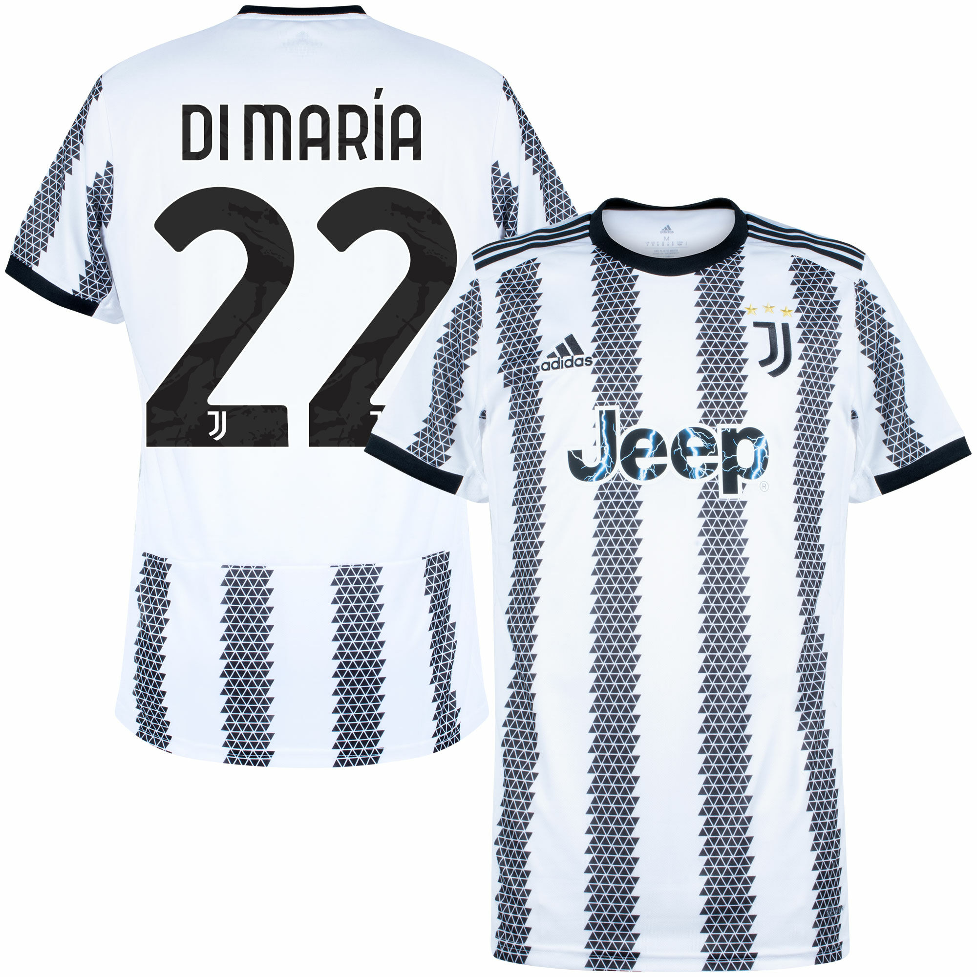 Juventus FC - Dres fotbalový - černobílý, Ángel Di María, oficiální potisk, číslo 22, domácí, sezóna 2022/23