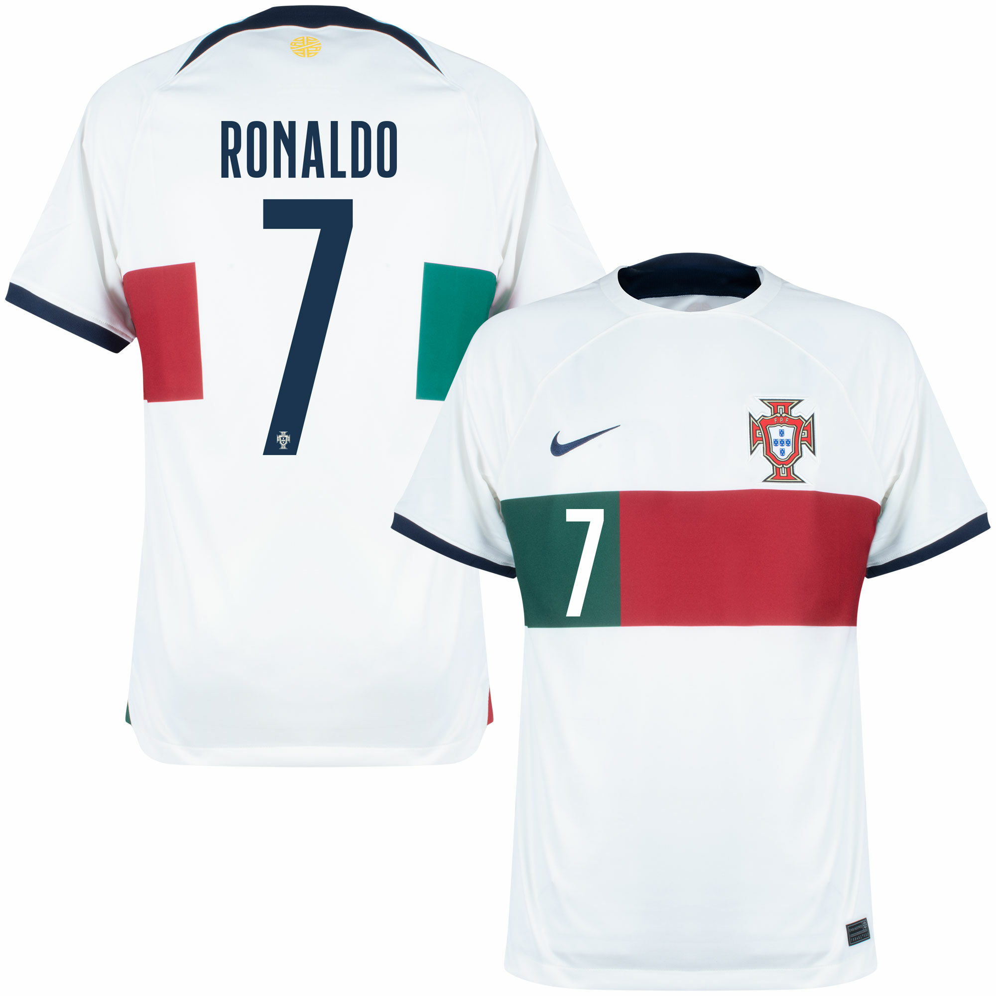 Portugalsko - Dres fotbalový dětský - Ronaldo, oficiální potisk, bílý, sezóna 2022/23, číslo 7, venkovní