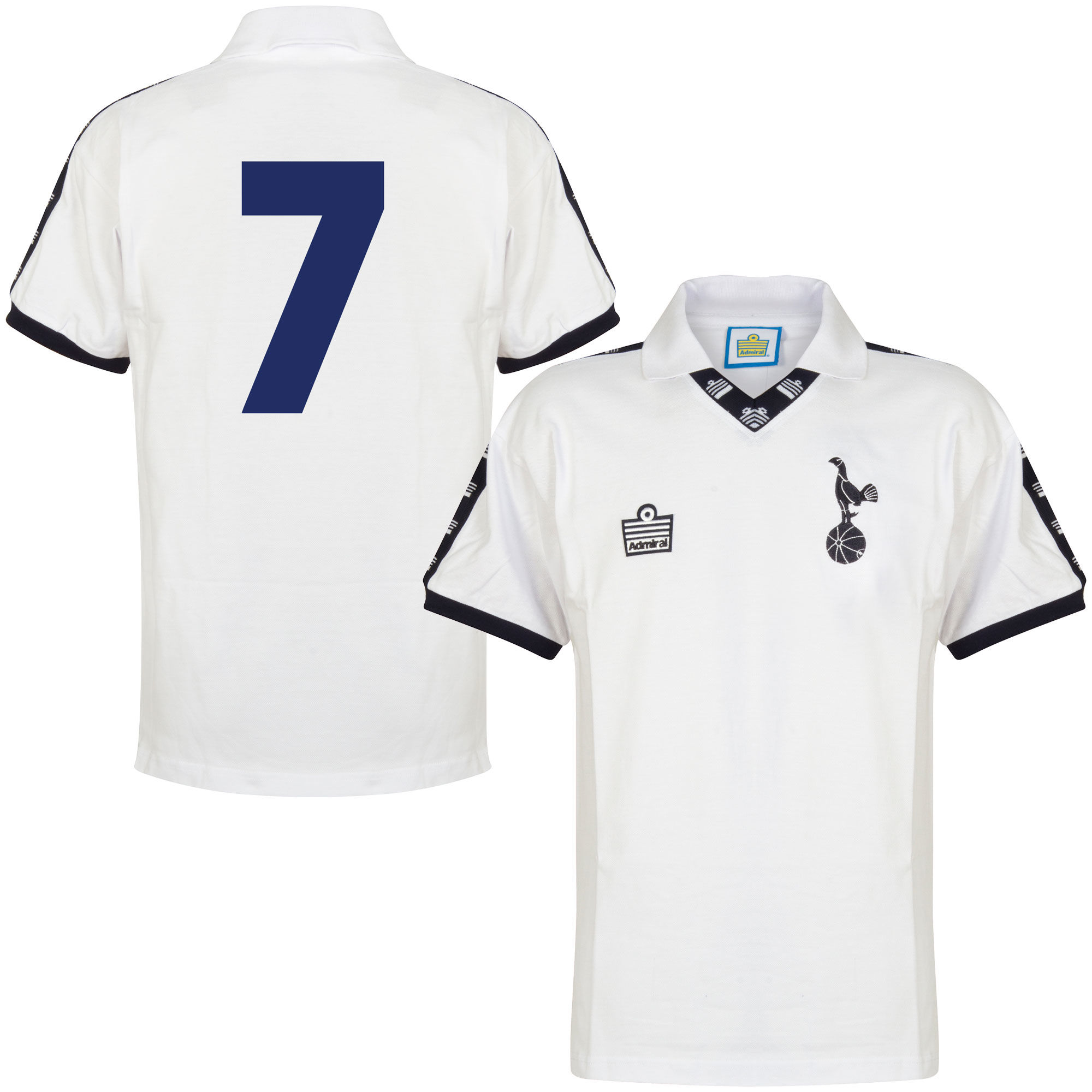 Tottenham Hotspur - Dres fotbalový - bílý, retrostyl, číslo 7, sezóna 1977/78, domácí