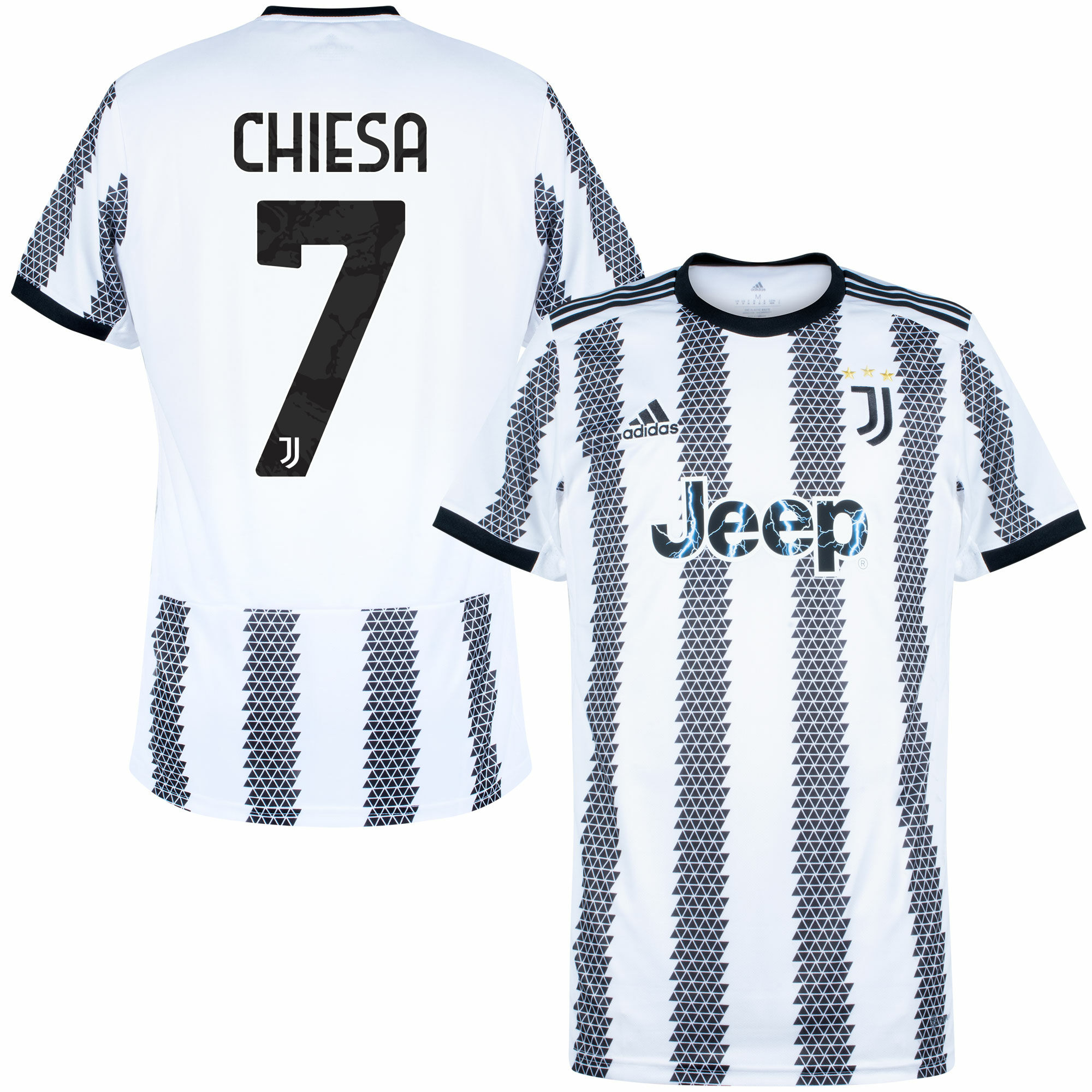 Juventus FC - Dres fotbalový - oficiální potisk, Federico Chiesa, černý, domácí, sezóna 2022/23, číslo 7