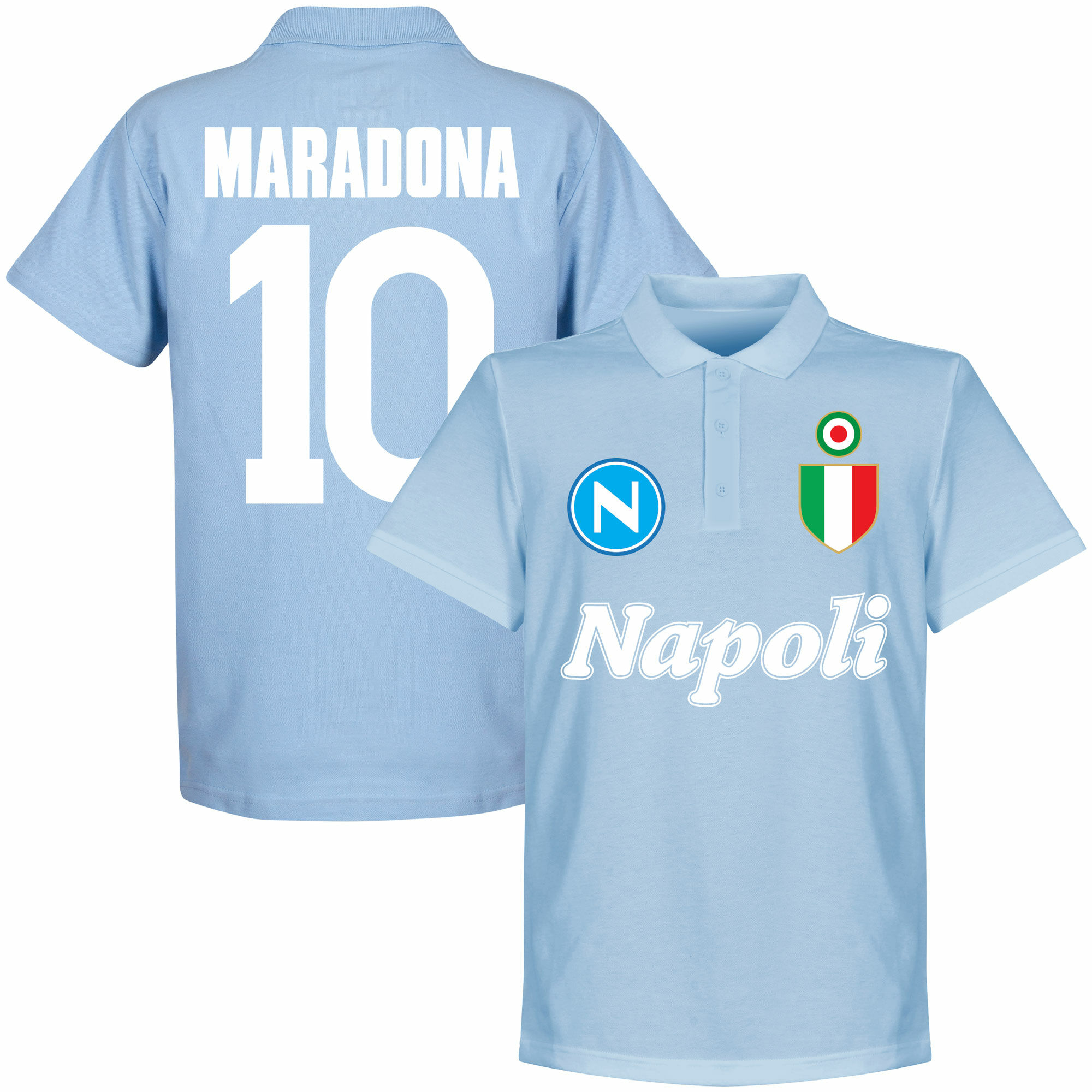 SSC Neapol - Tričko s límečkem - číslo 10, modré, Diego Maradona