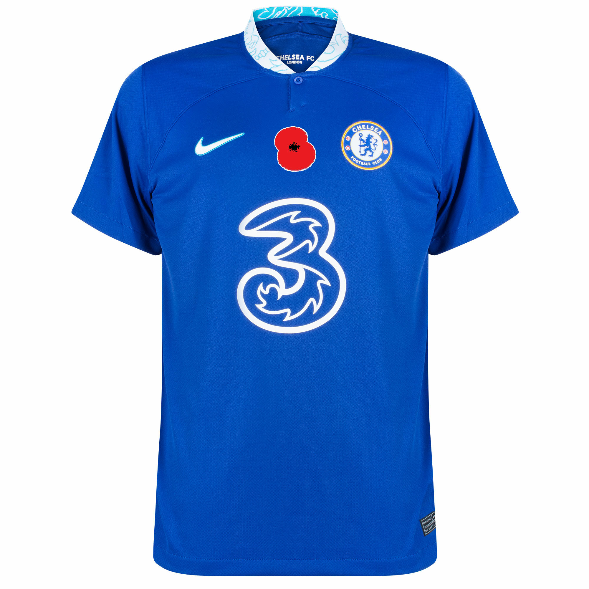 Chelsea - Dres fotbalový - logo British Legion Poppy, domácí, sezóna 2022/23, modrý