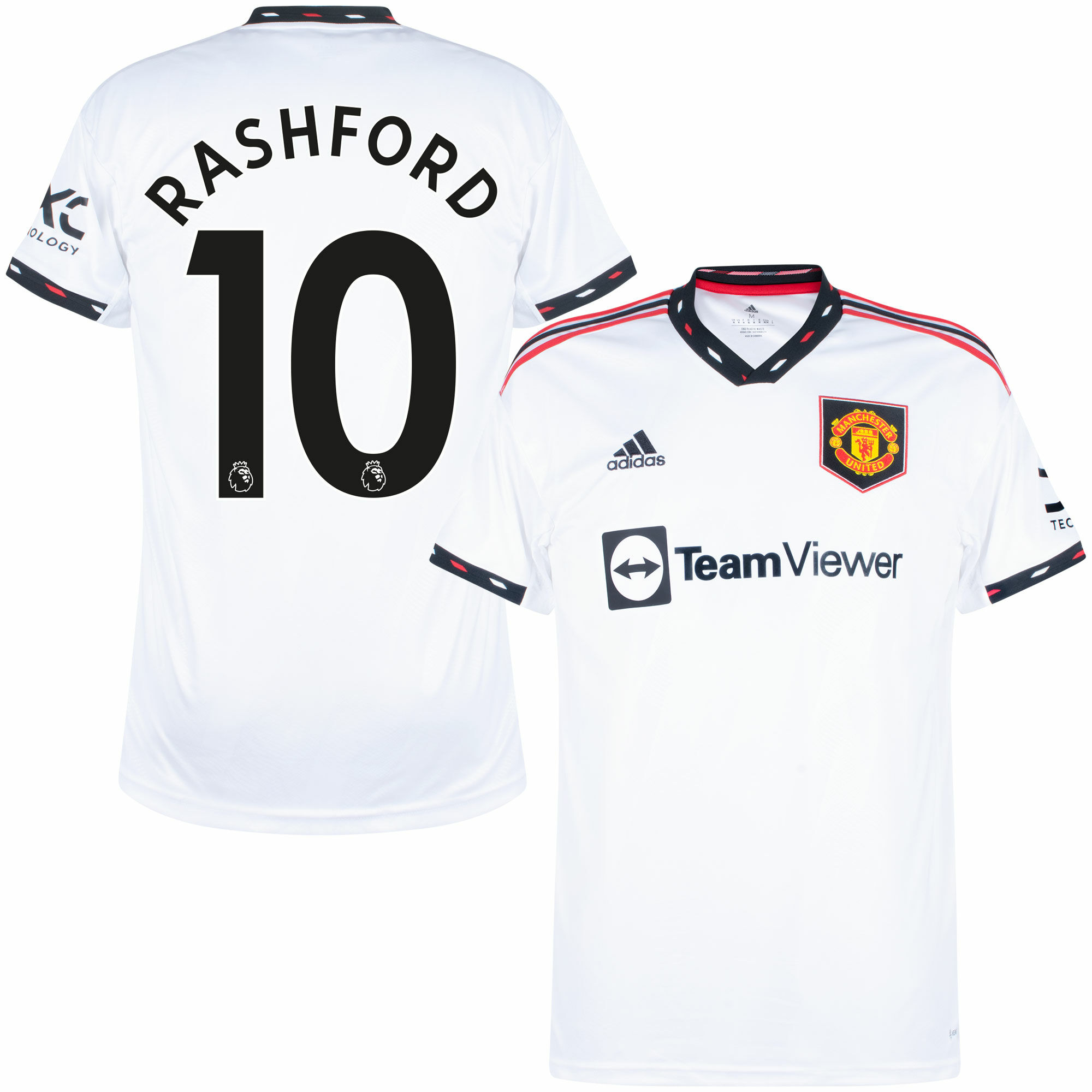 Manchester United - Dres fotbalový - Marcus Rashford, číslo 10, Premier League, bílý, sezóna 2022/23, venkovní