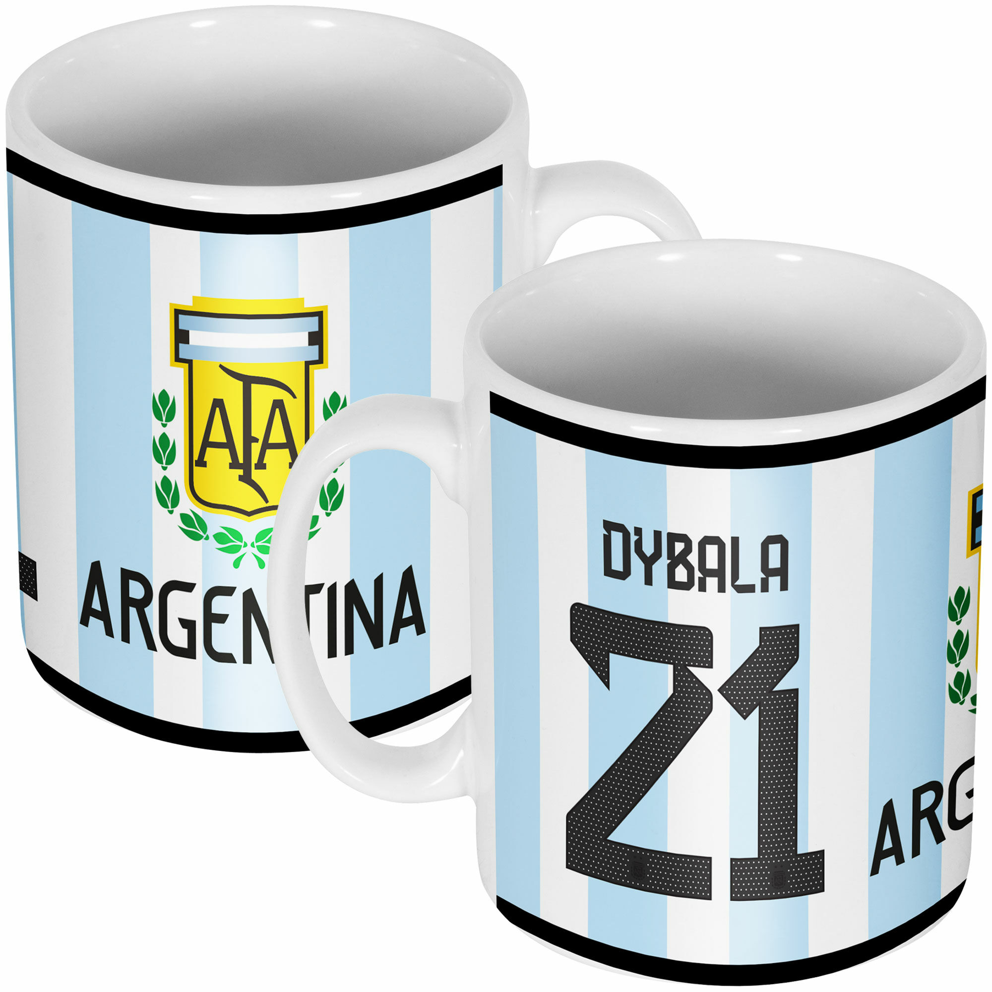Argentina - Hrnek - Paulo Dybala, číslo 21, bílý