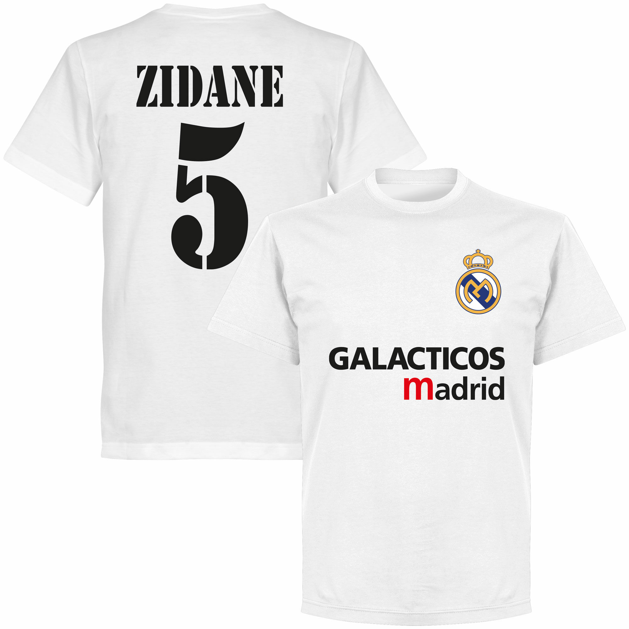 Real Madrid - Tričko "Galácticos Madrid" - bílé, Zinédine Zidane, číslo 5